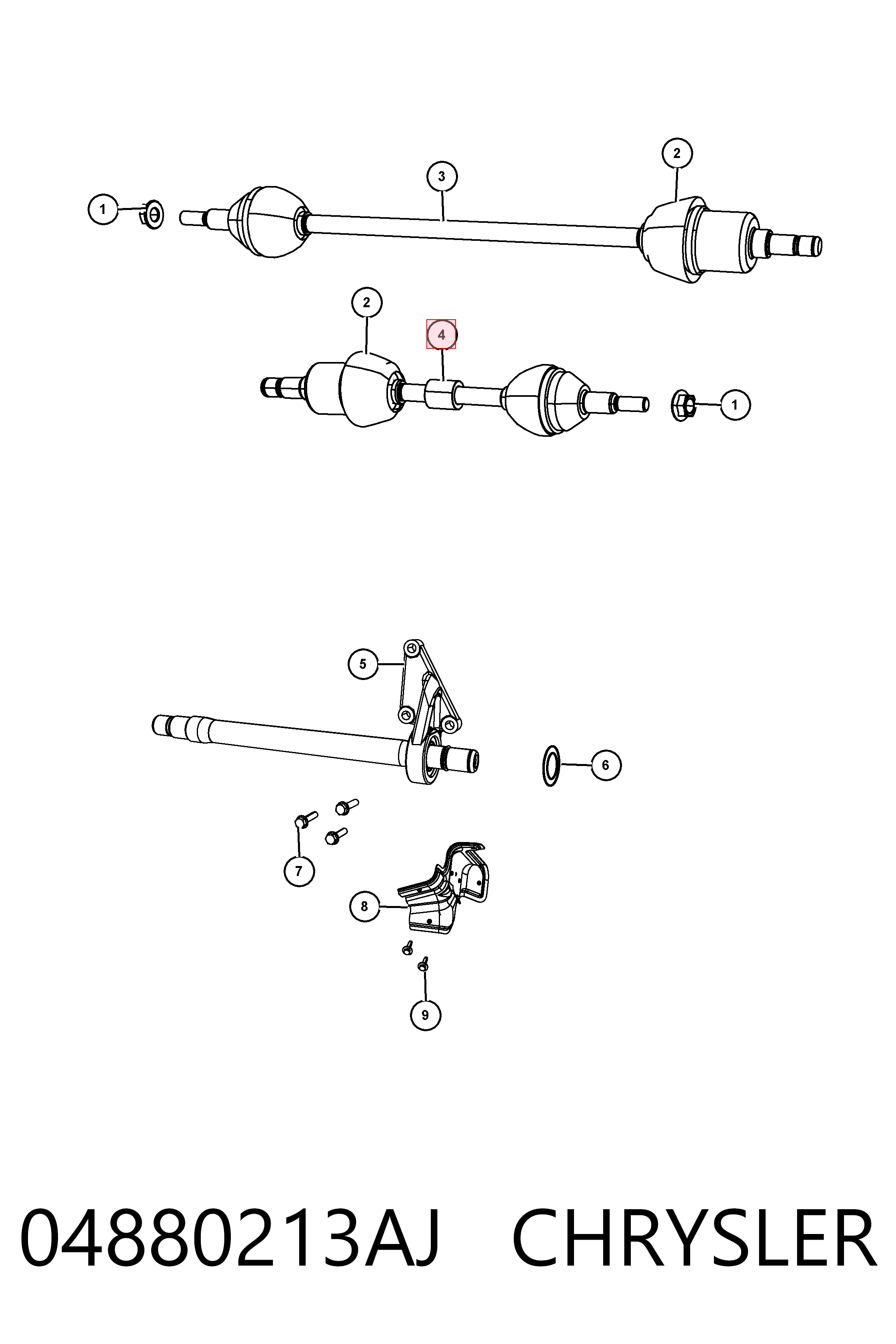 Semieje delantero izquierdo Fiat/Alfa/Lancia K04880213AG precio, desde 47,92 EUR