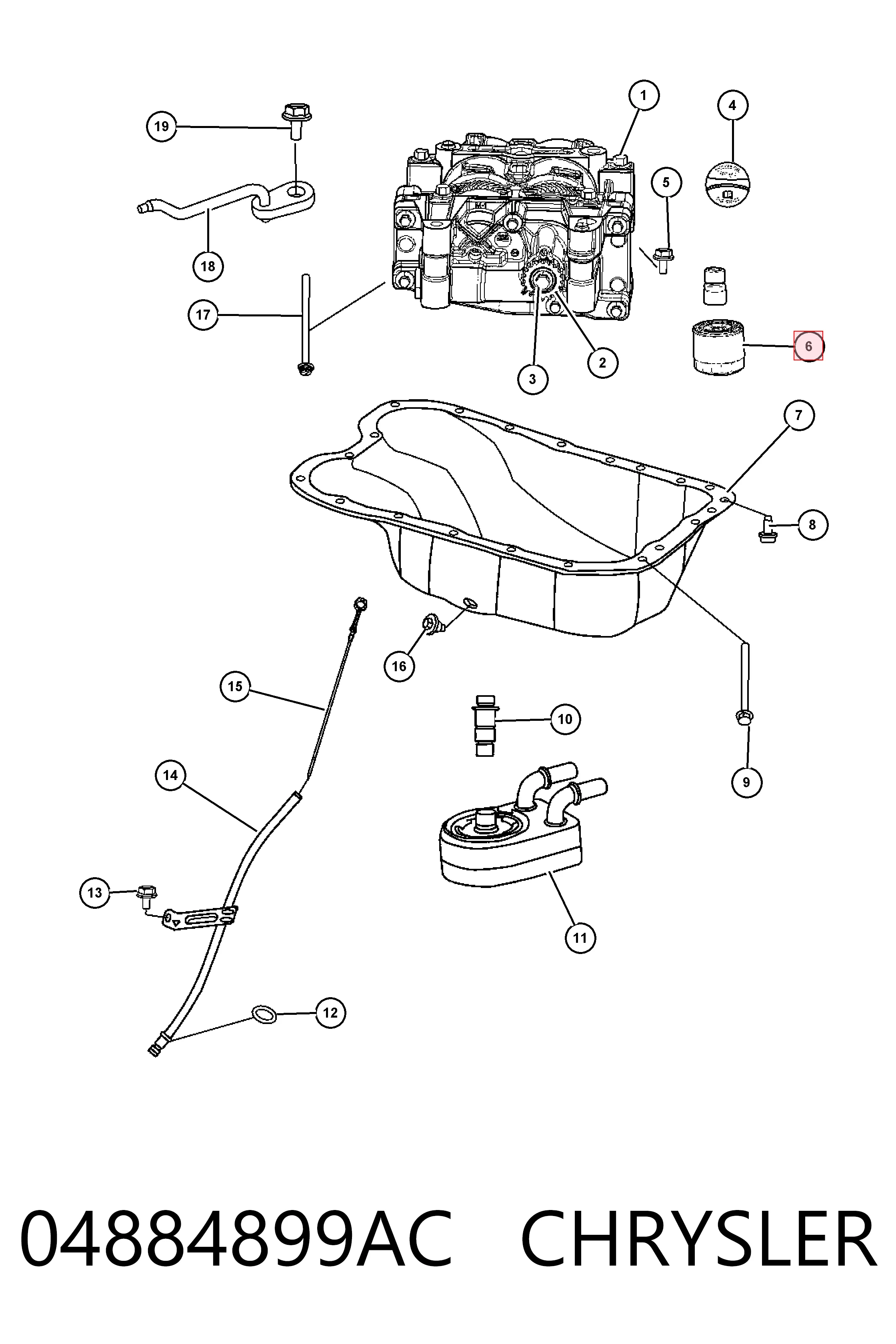 04884899AC Chrysler Filtro aceite