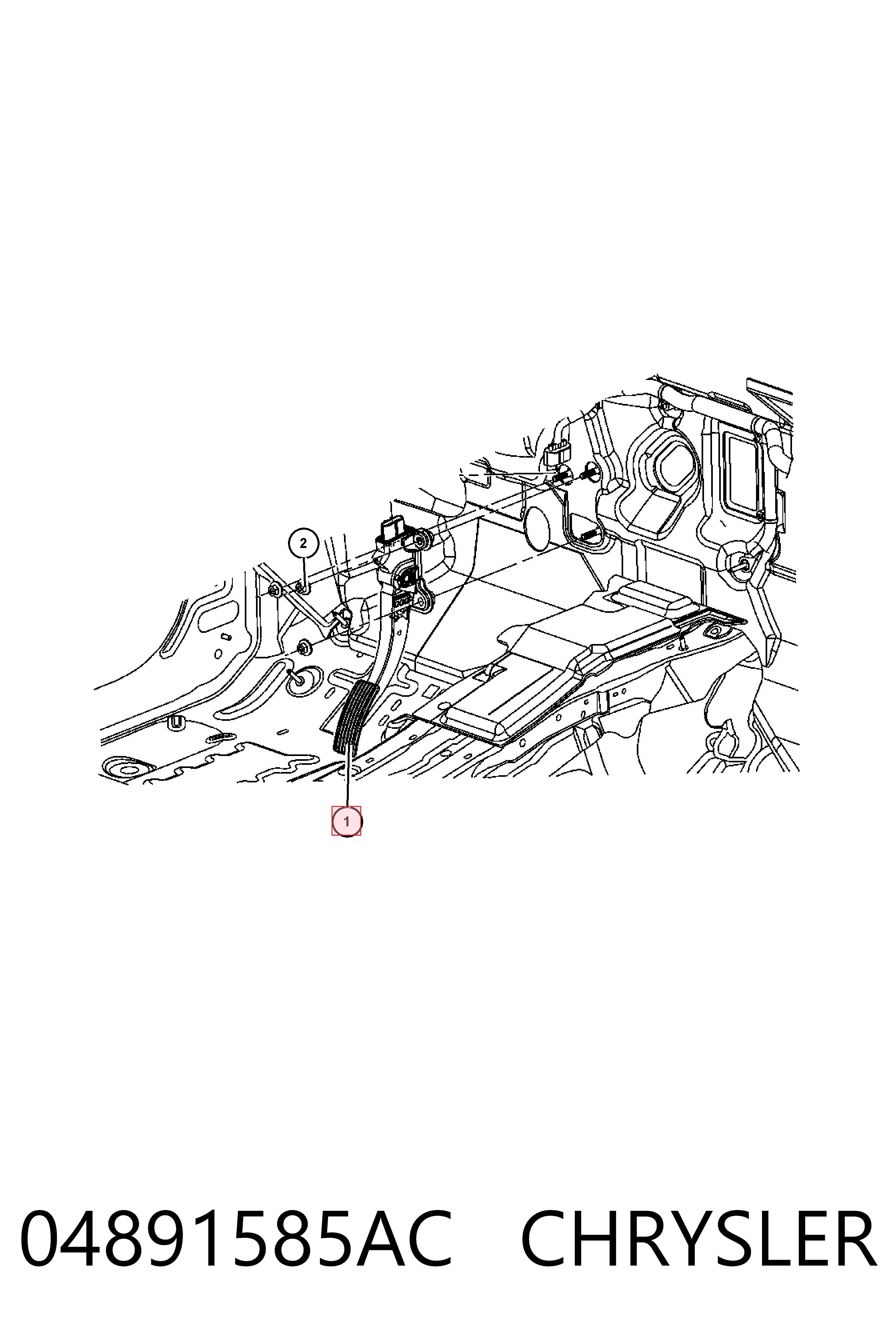 04891585AC Chrysler Pedal de aceleracion