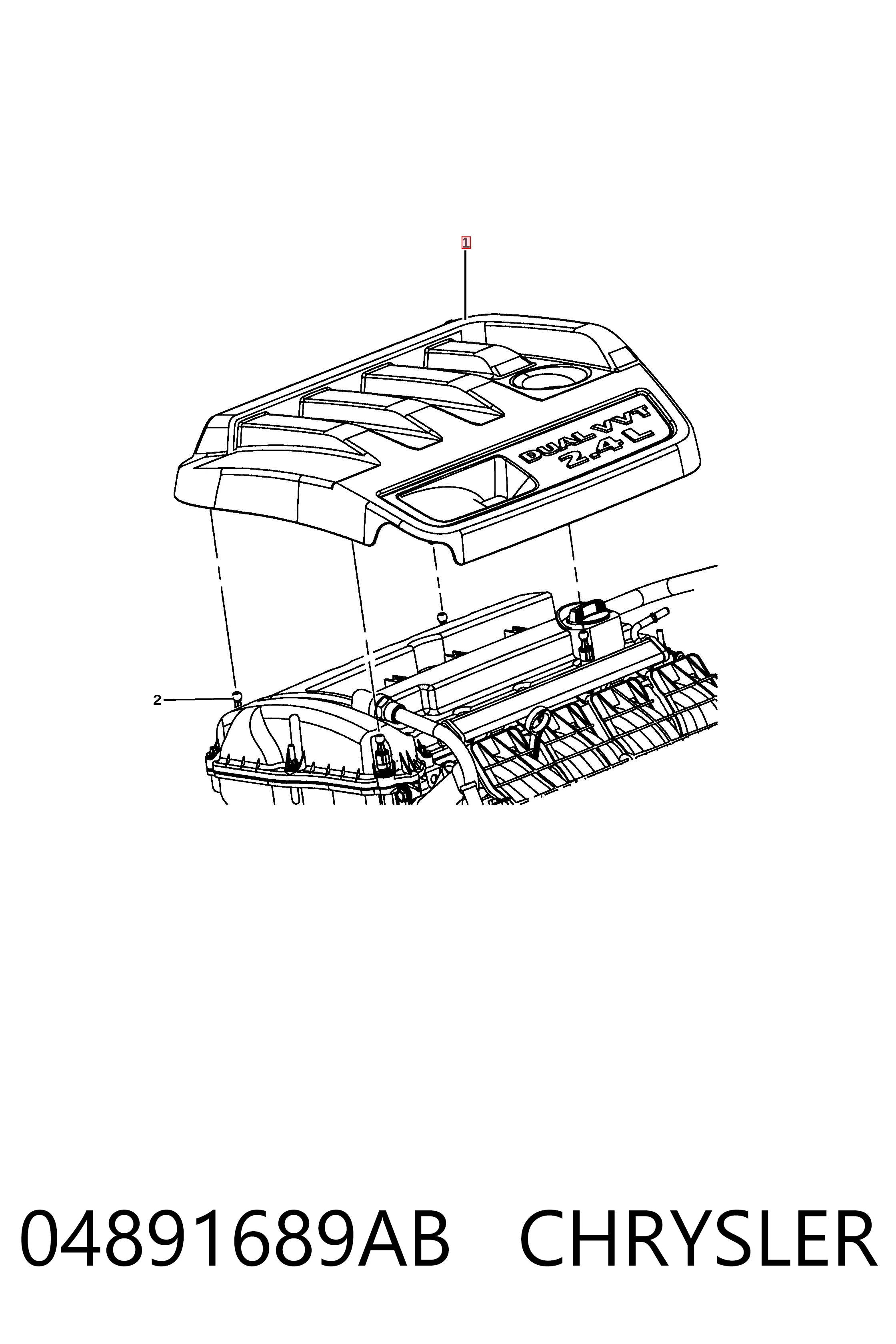 Tapa del motor decorativa para Dodge Journey  