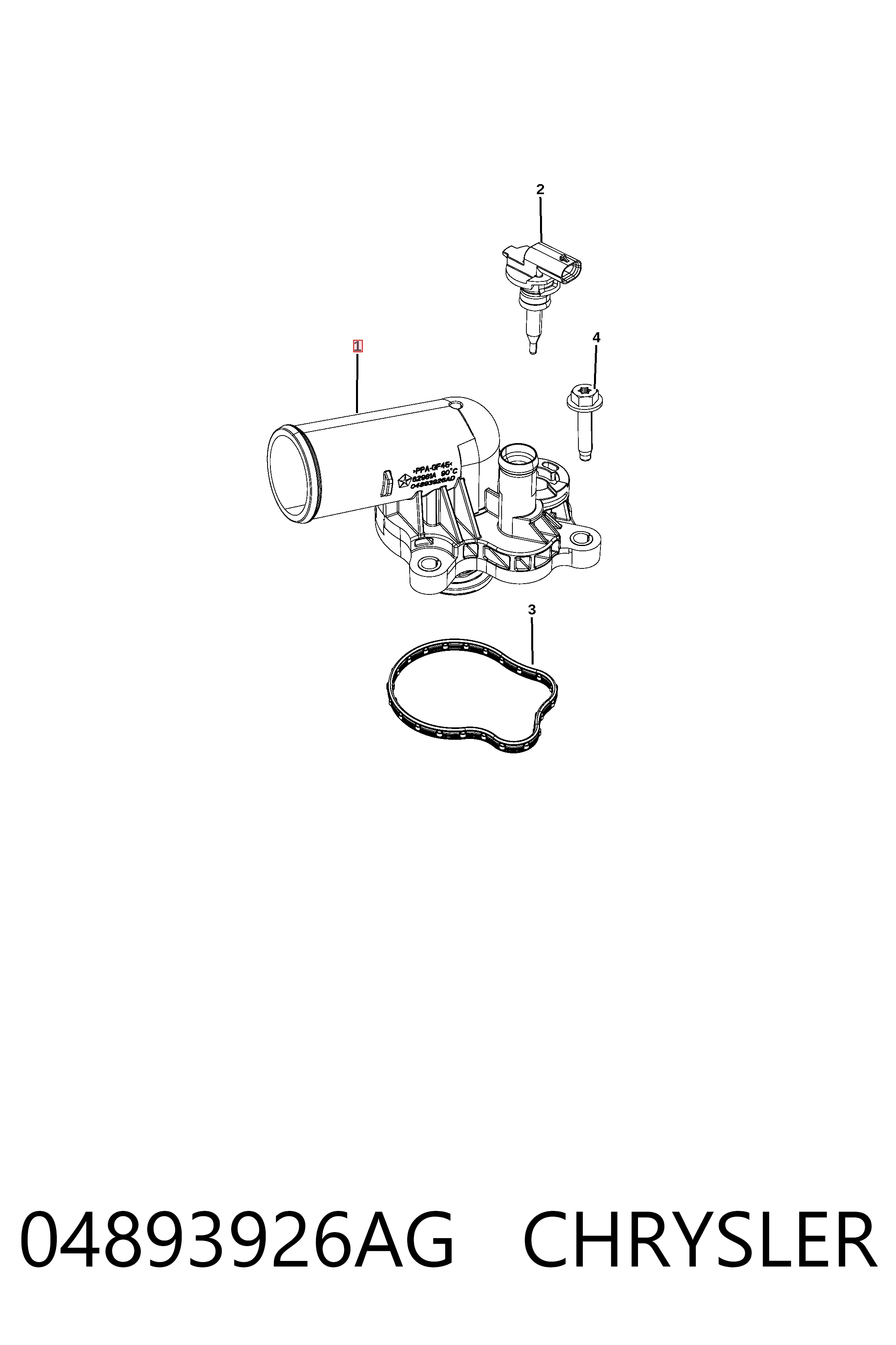 K04893926AF Fiat/Alfa/Lancia Caja del termostato