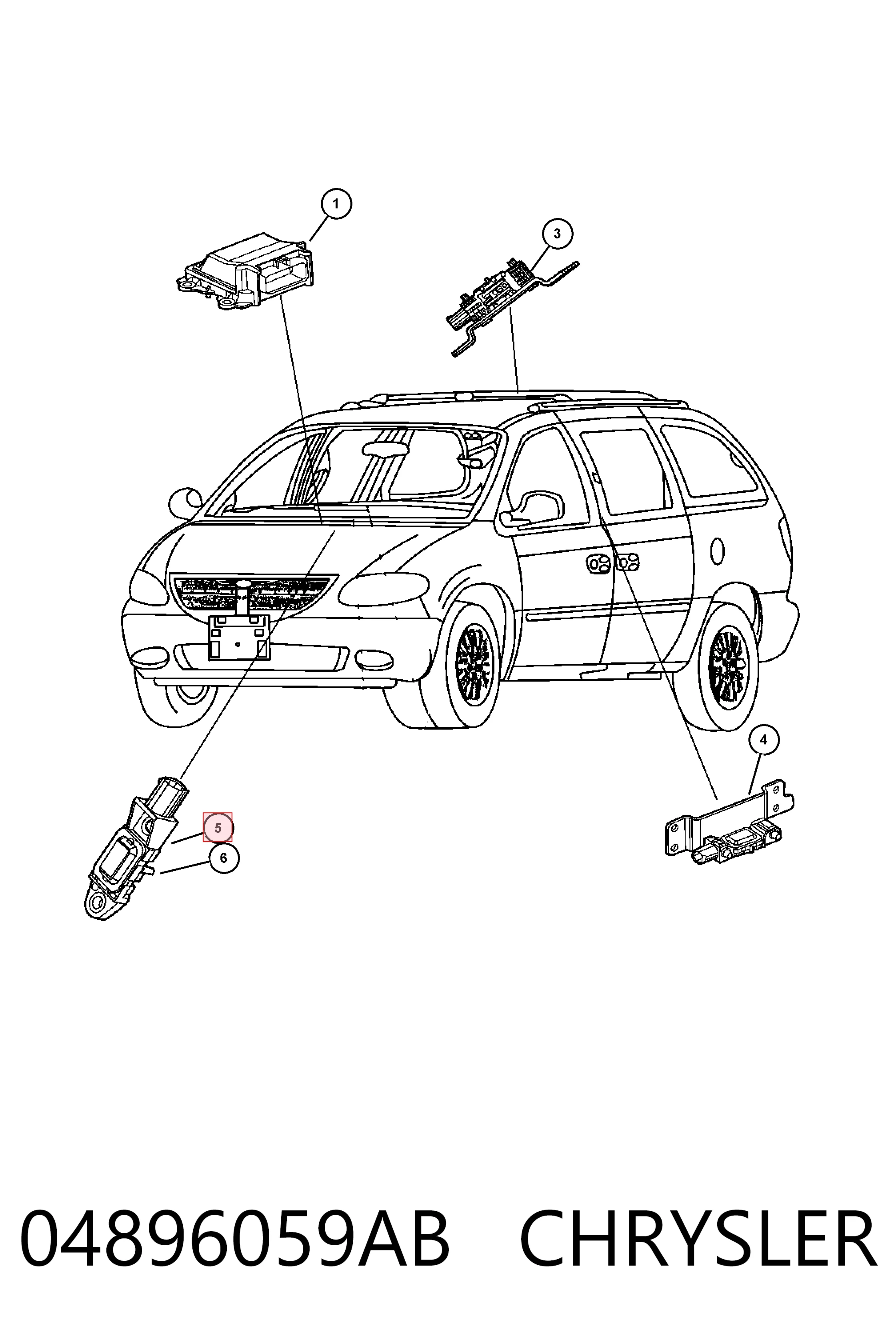 Comprar 04896023AA Mitsubishi Sensor de airbag delantero