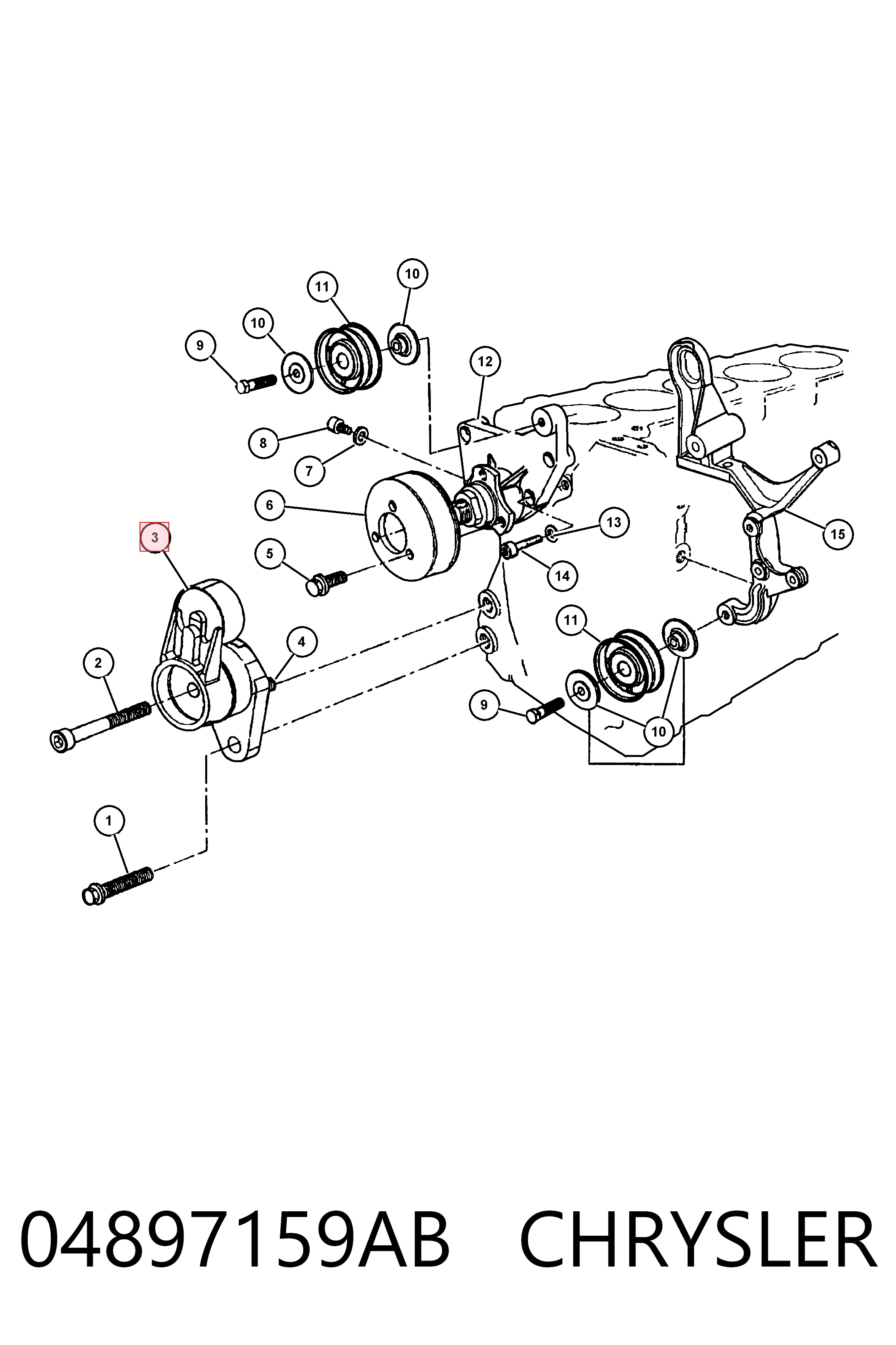 Tensor de la correa trapecial poli v Cherokee  SUV (1988-2001) original desde 33,99 €