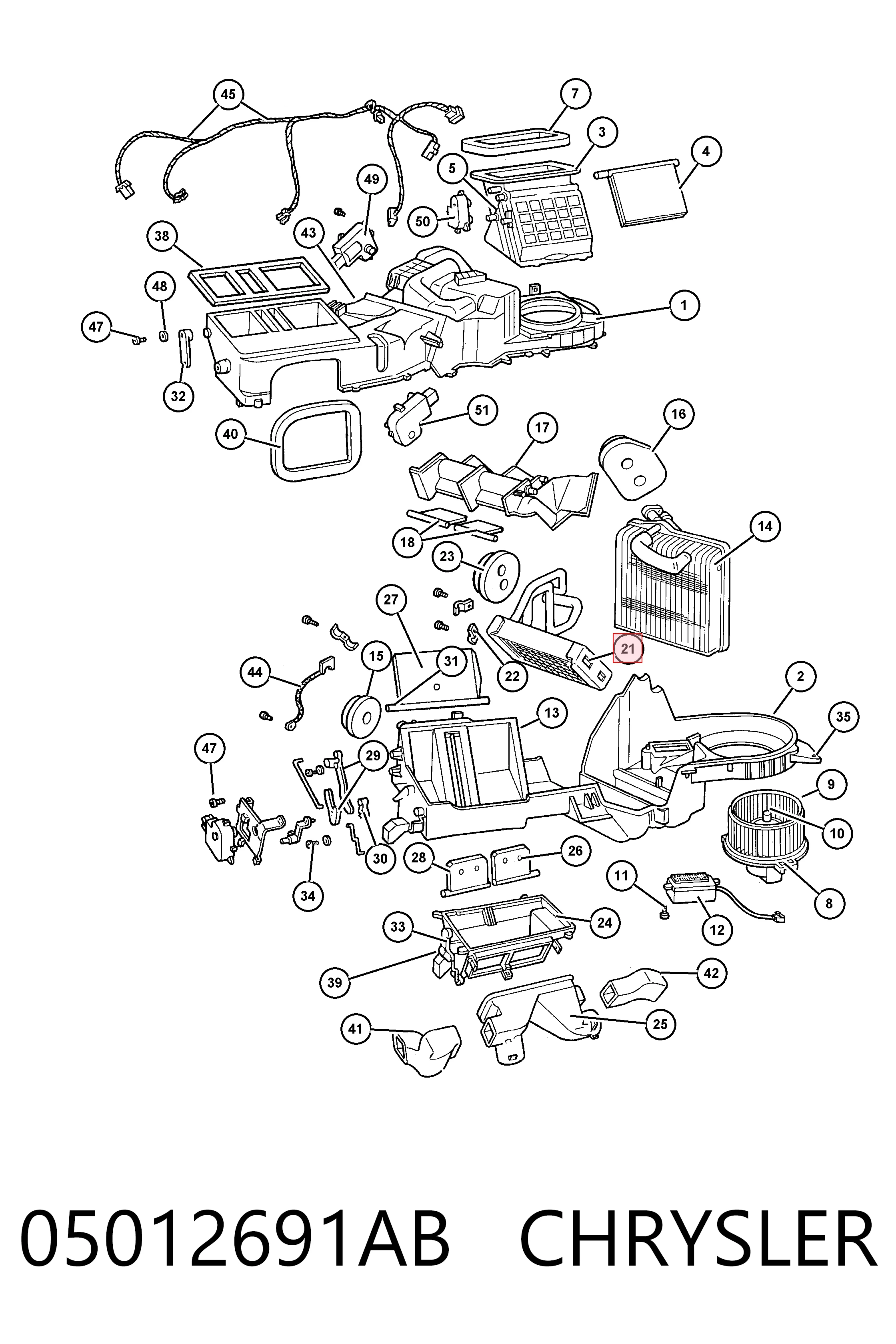 K05012691AC Fiat/Alfa/Lancia Radiador interior