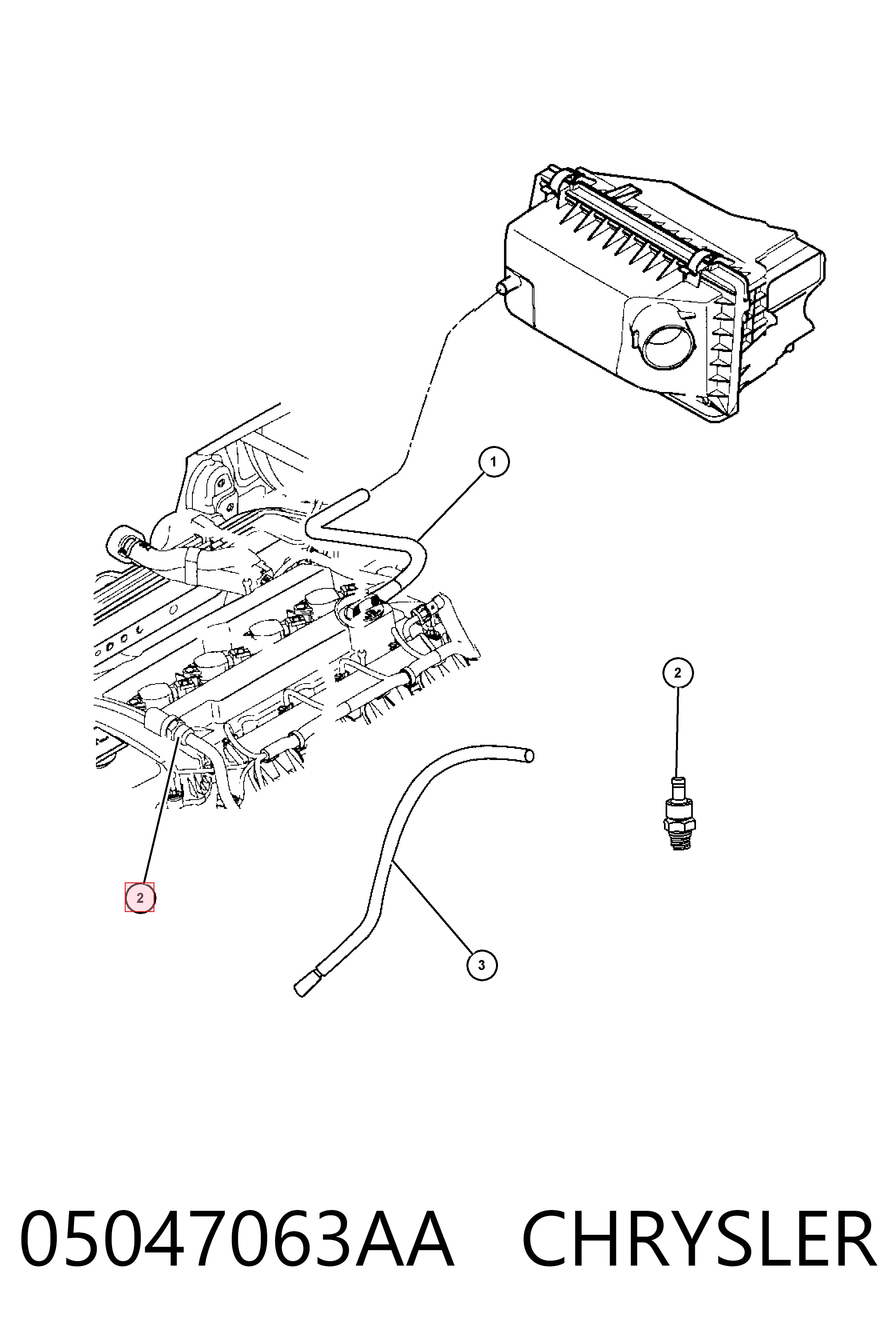 K05047063AA Fiat/Alfa/Lancia Válvula de ventilación del cárter