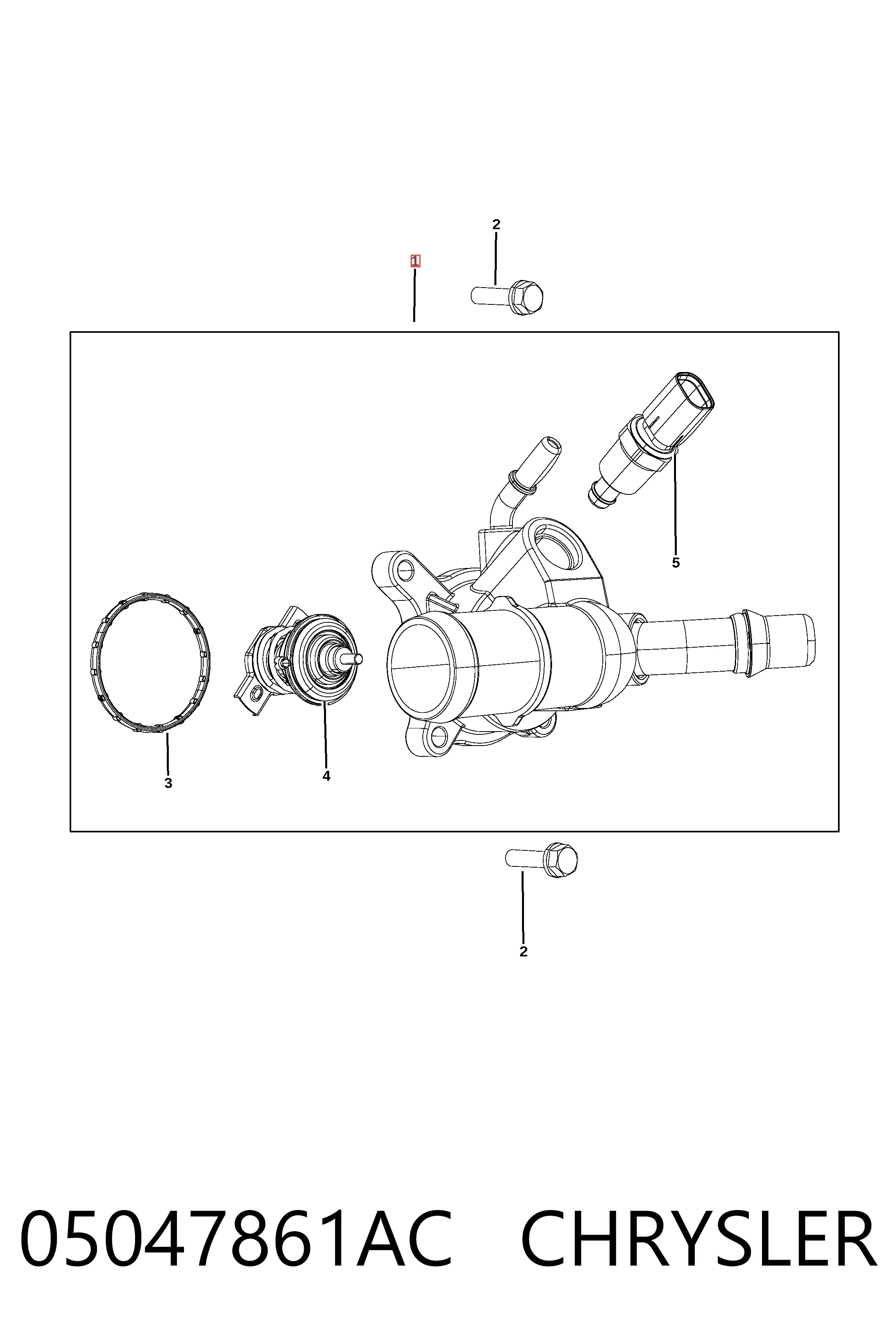 05047861AC Chrysler Caja del termostato