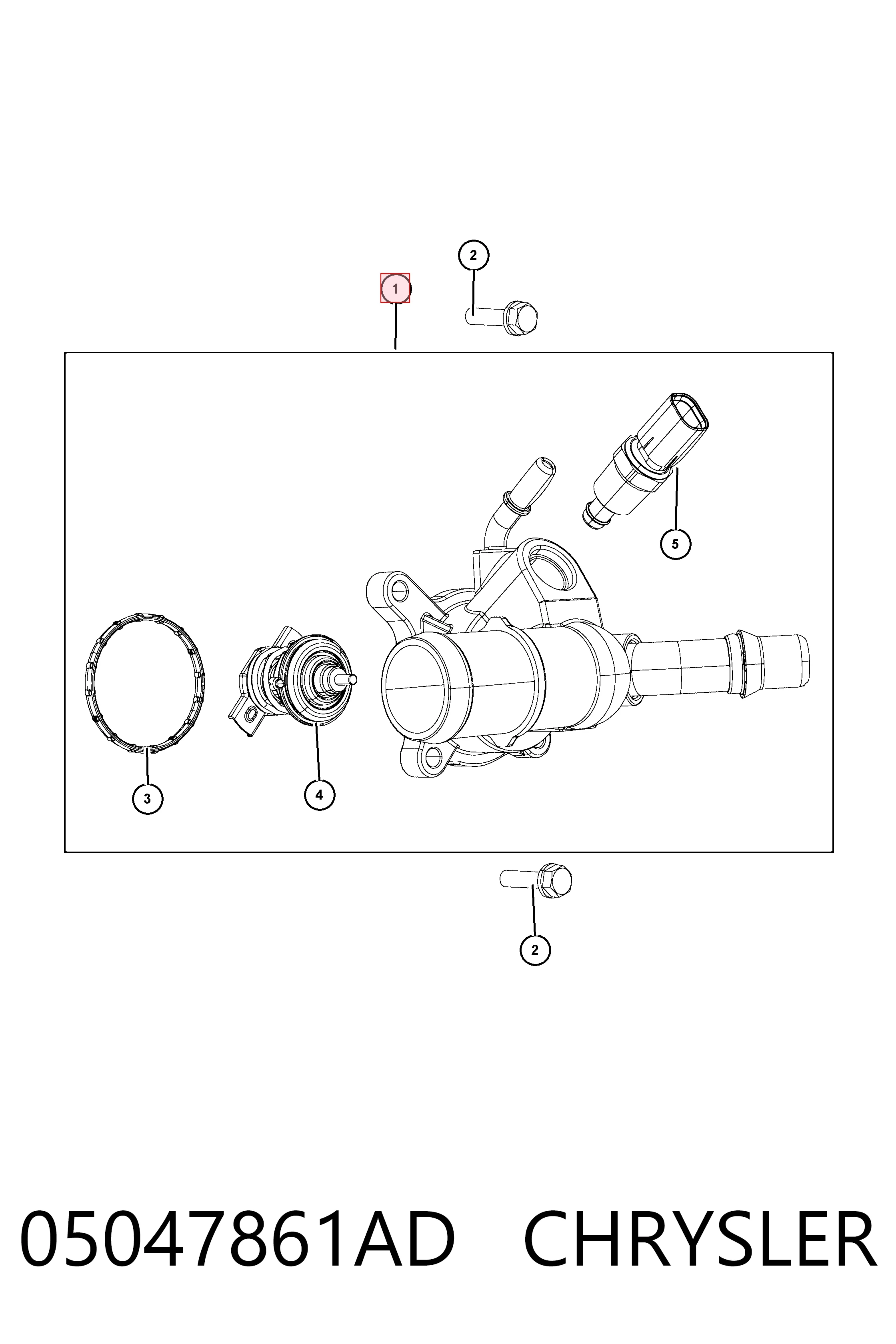 05047861AD Chrysler Caja del termostato