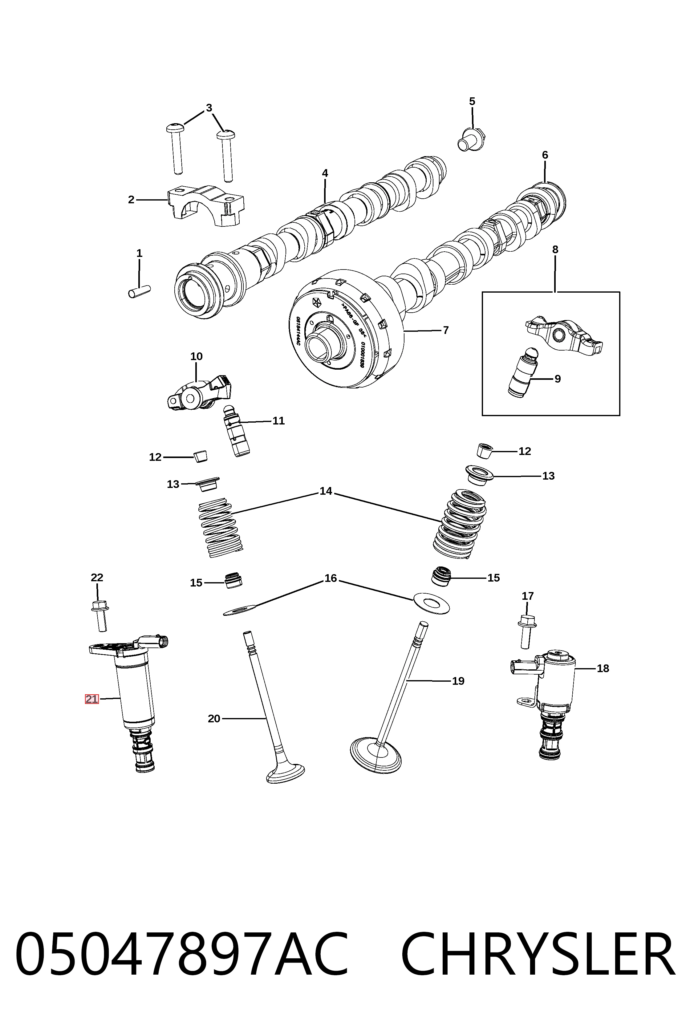 05047897AC Chrysler Válvula control, ajuste de levas