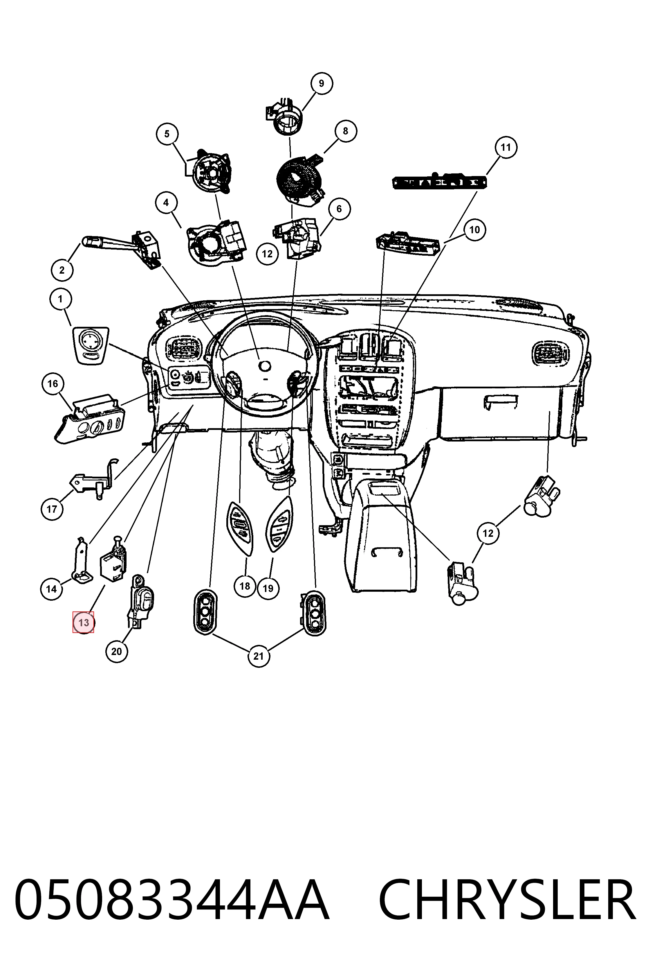 K56045043AE Fiat/Alfa/Lancia Interruptor luces de freno