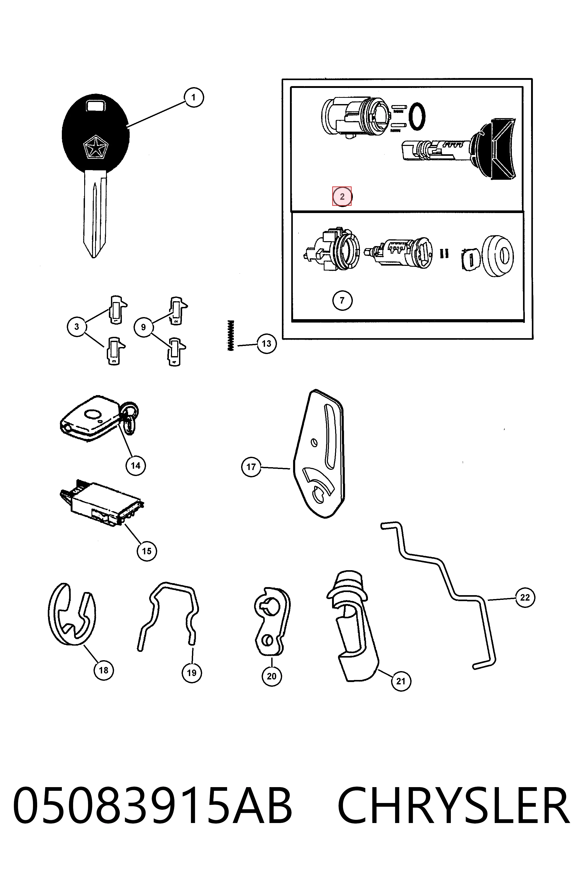 Conmutador de encendido Chrysler Voyager II (1995-2001)