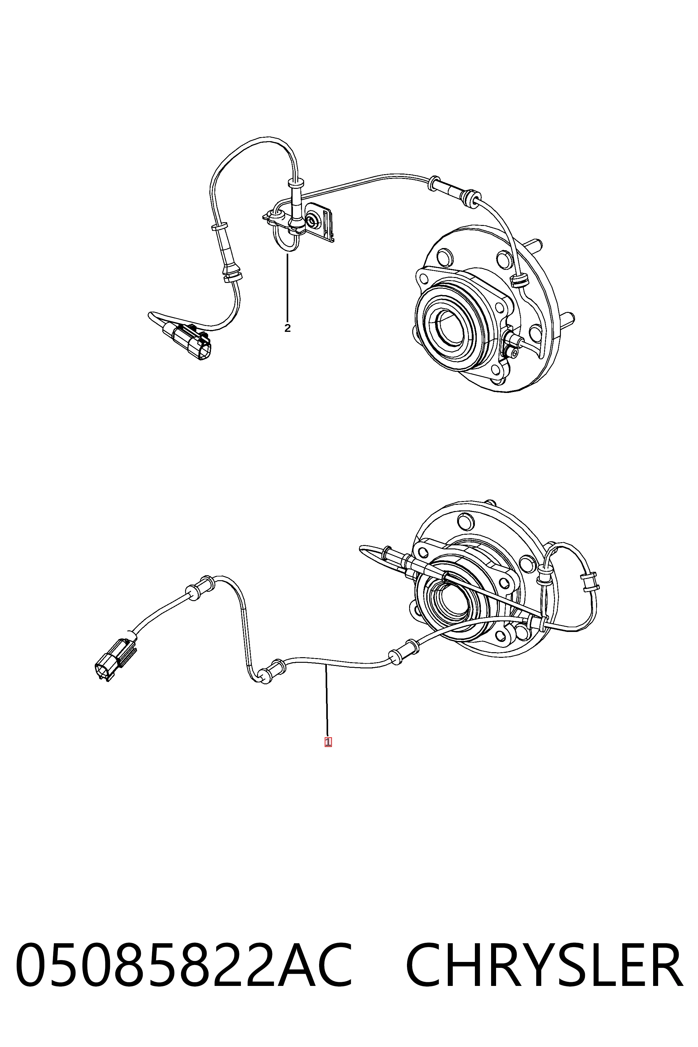 05085822AC Chrysler Sensor de freno, delantero derecho