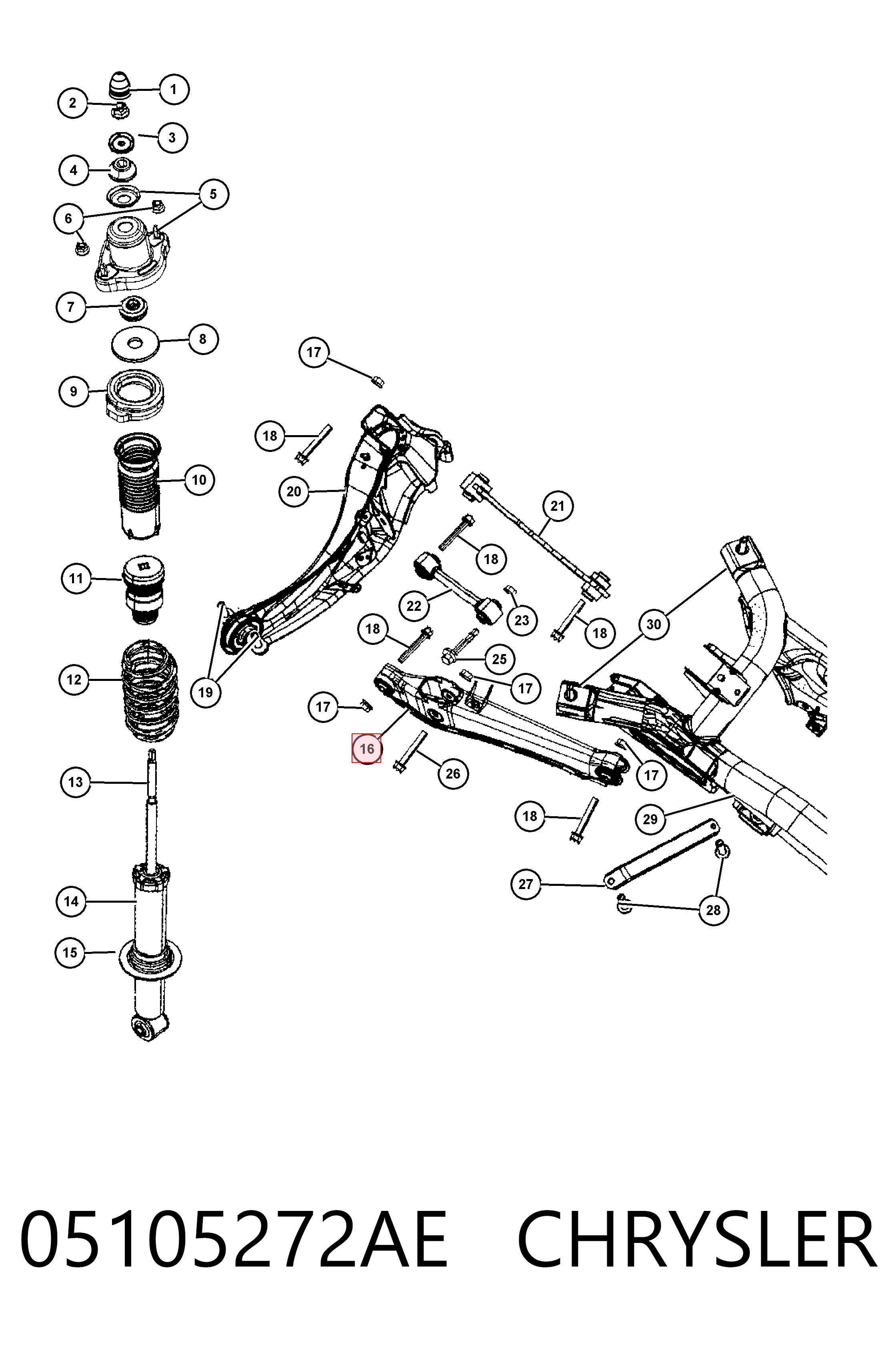 Brazo inferior trasero izquierdo/derecho Fiat/Alfa/Lancia K05105272AI precio, desde 36,28 EUR