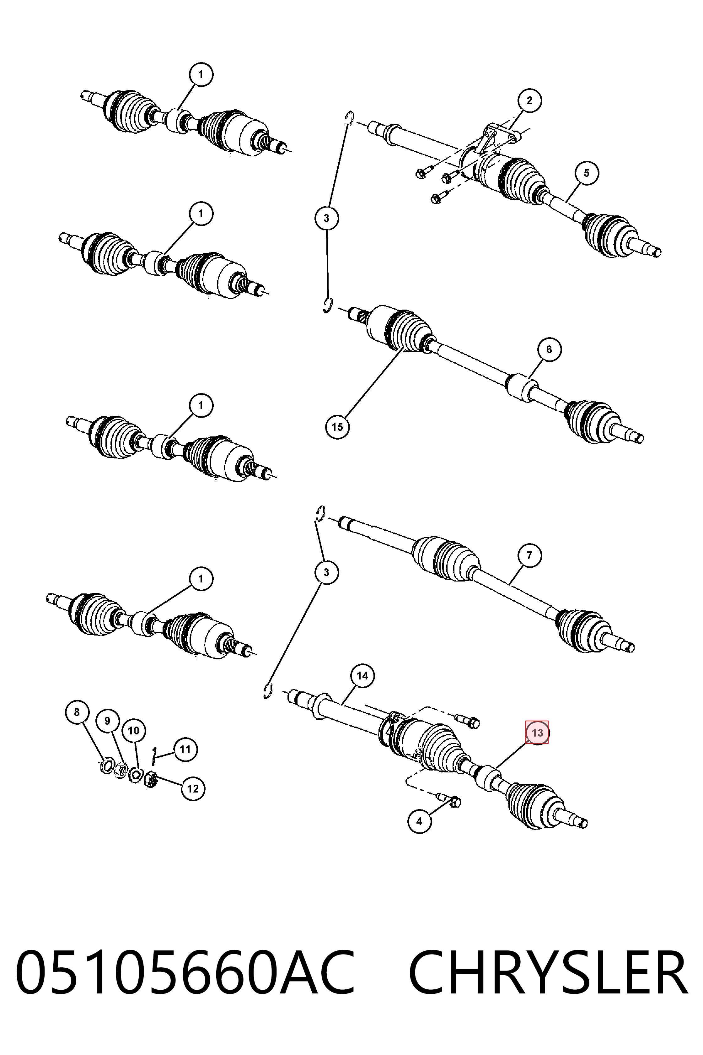 Comprar K05105660AG Fiat/Alfa/Lancia Semieje delantero derecho
