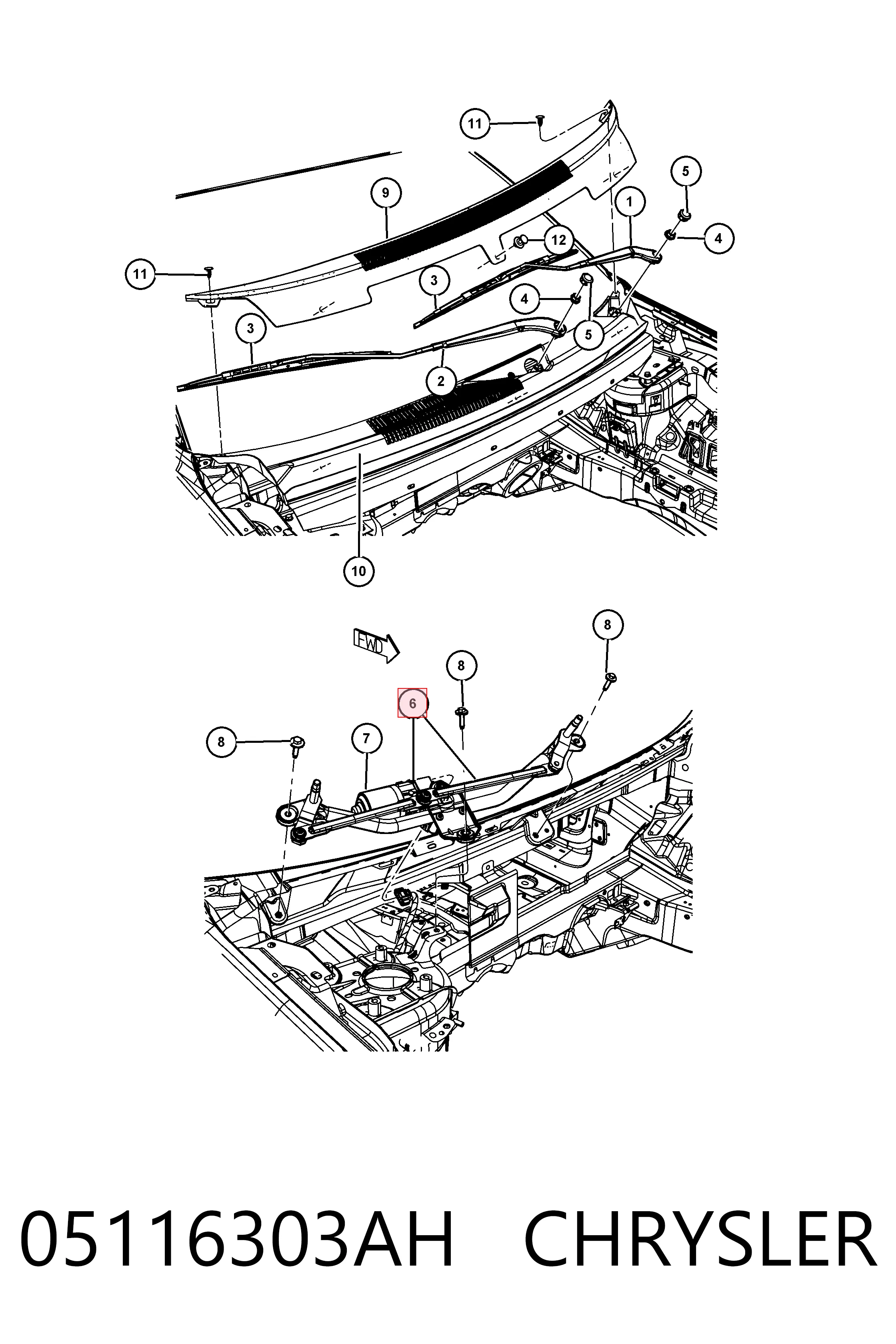 Trapezio del limpiaparabrisas Dodge Journey SUV (2008 - 2020) precio, desde 75,22 EUR