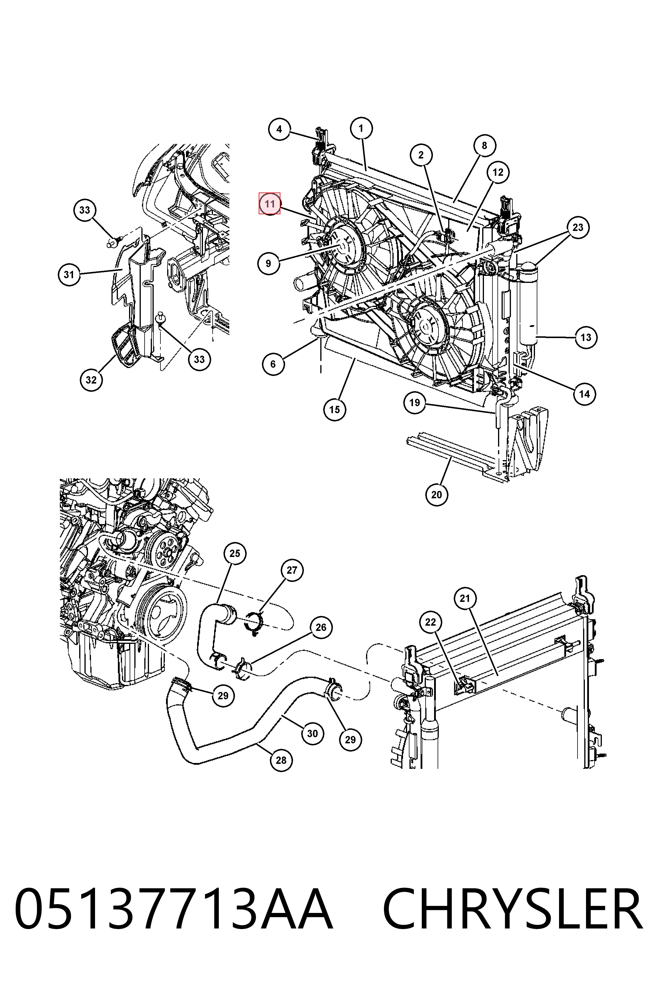05137713AA Chrysler Ventilador del radiador