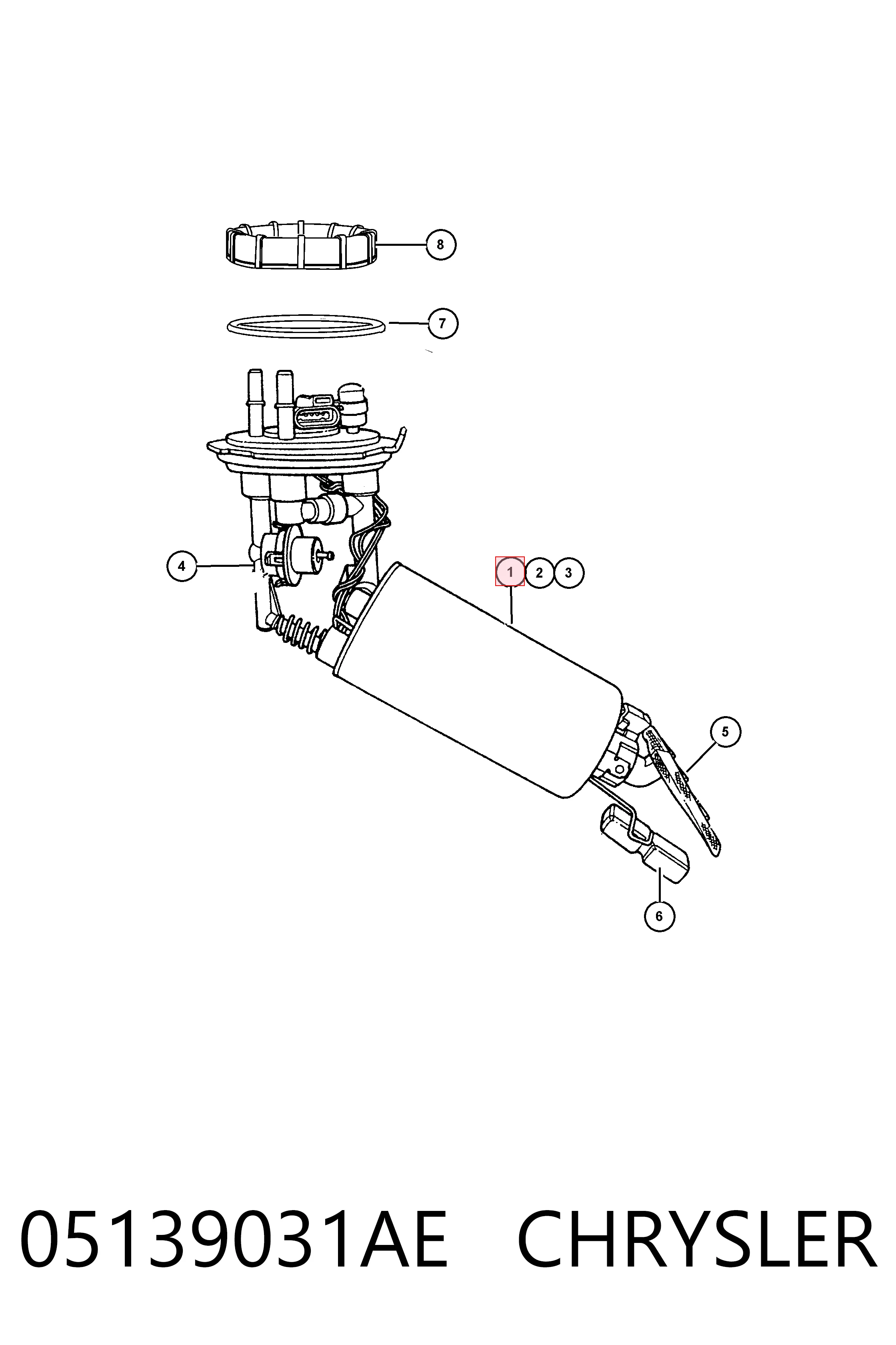 05139031AE Chrysler Elemento de turbina de la bomba de combustible