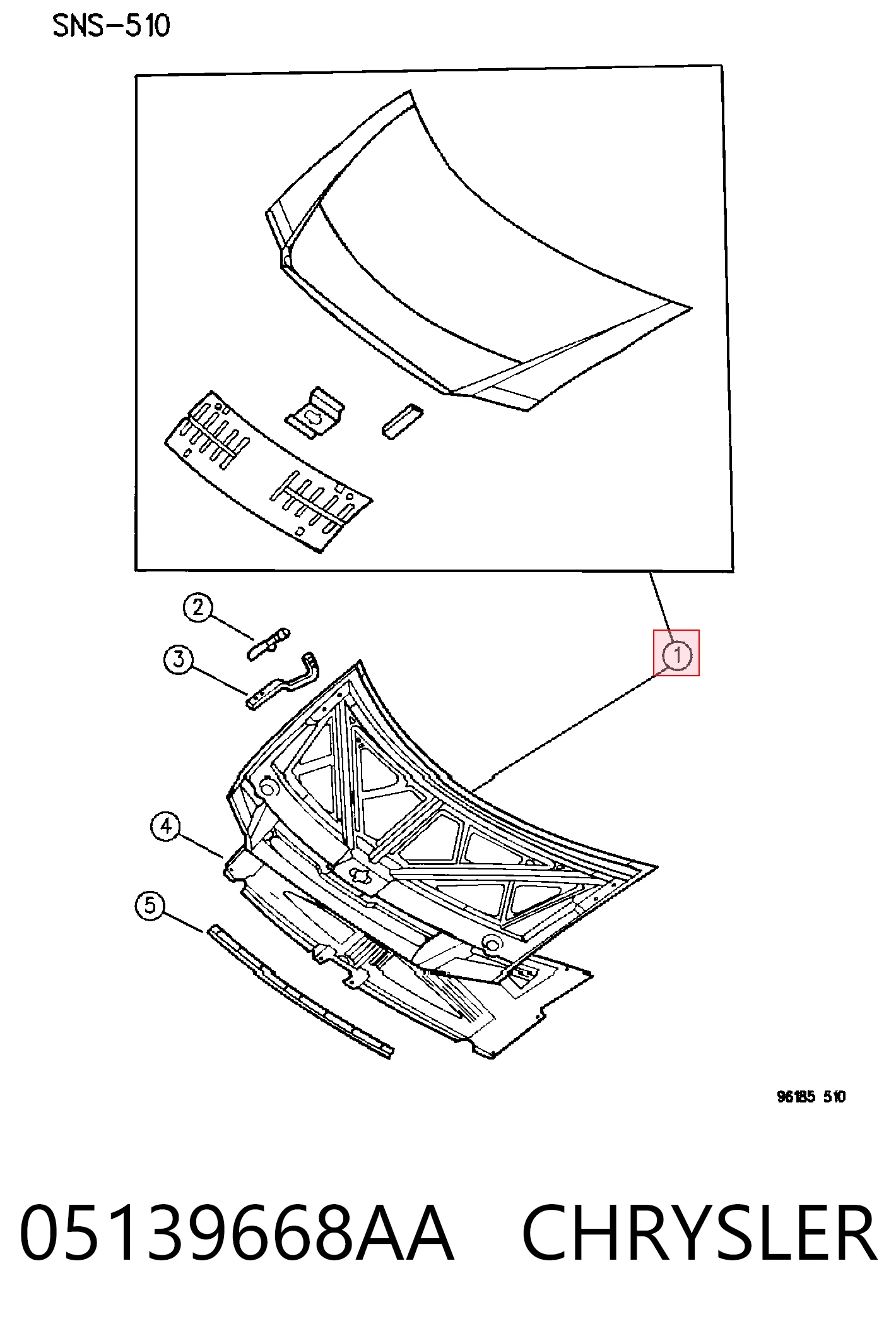 Capó del motor Chrysler Voyager II GS monovolumen (1995 - 2001) precio, desde 166,98 EUR