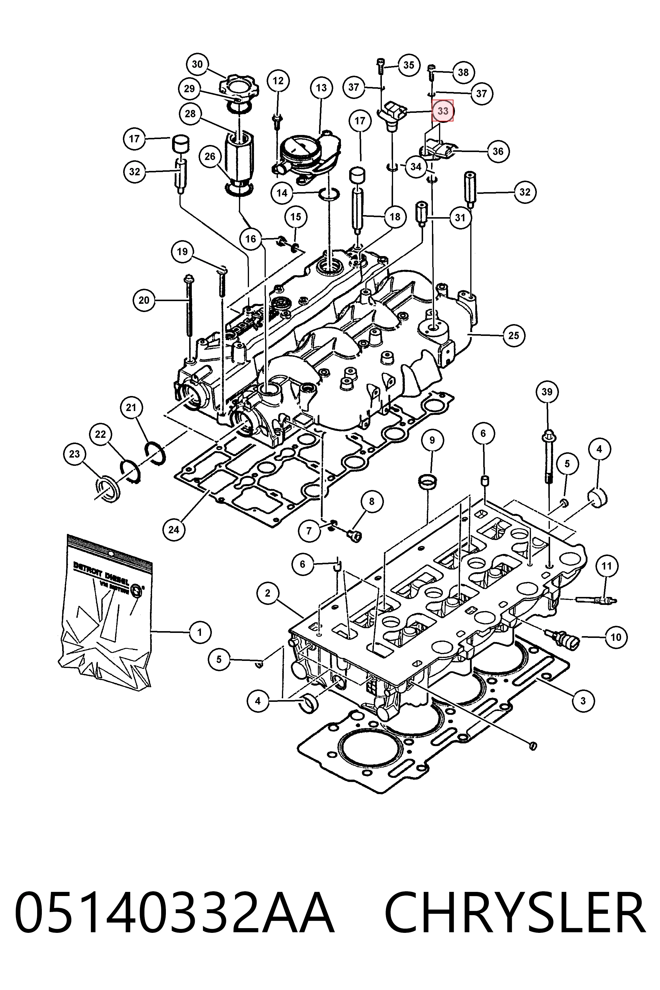 05140332AA Chrysler Sensor posición arbol de levas
