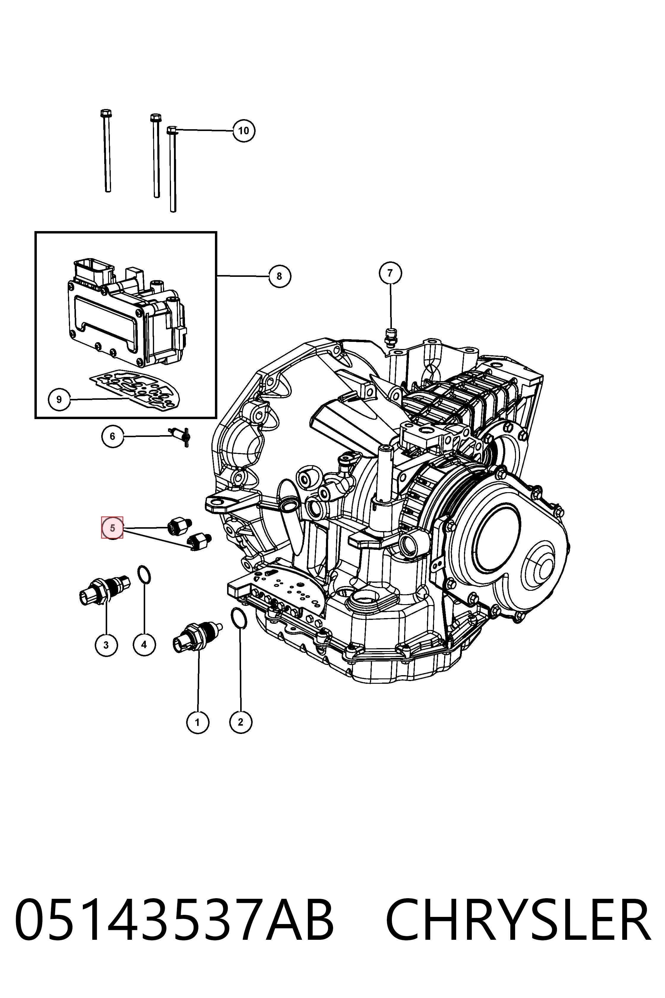 Condensador de aire acondicionado 05143537AB CHRYSLER