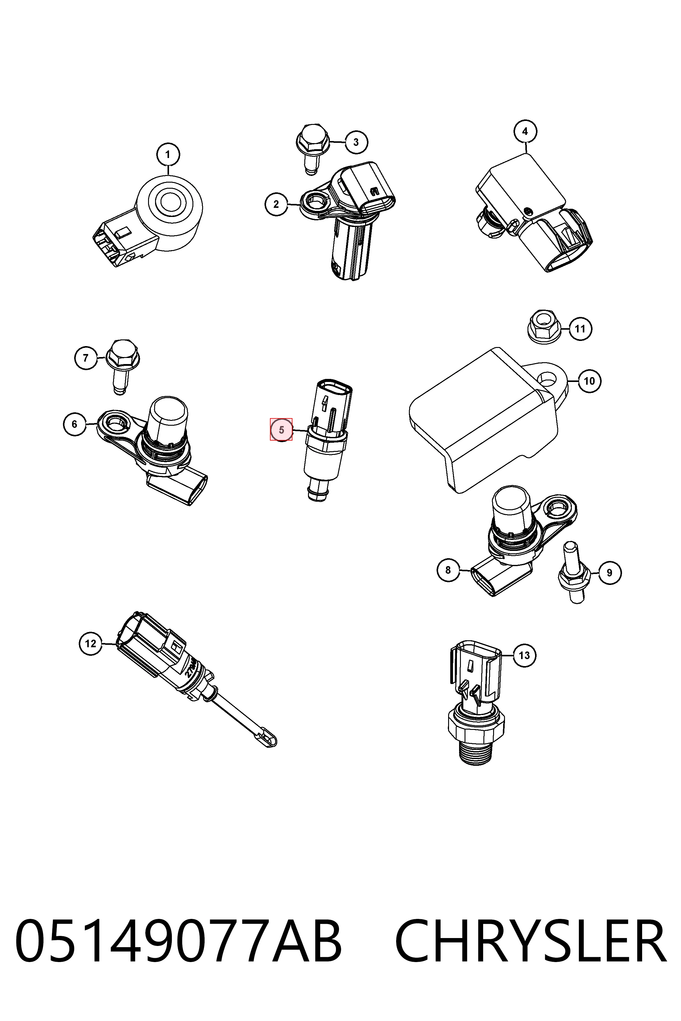 05149077AB Chrysler Sensor temperatura refrigerante
