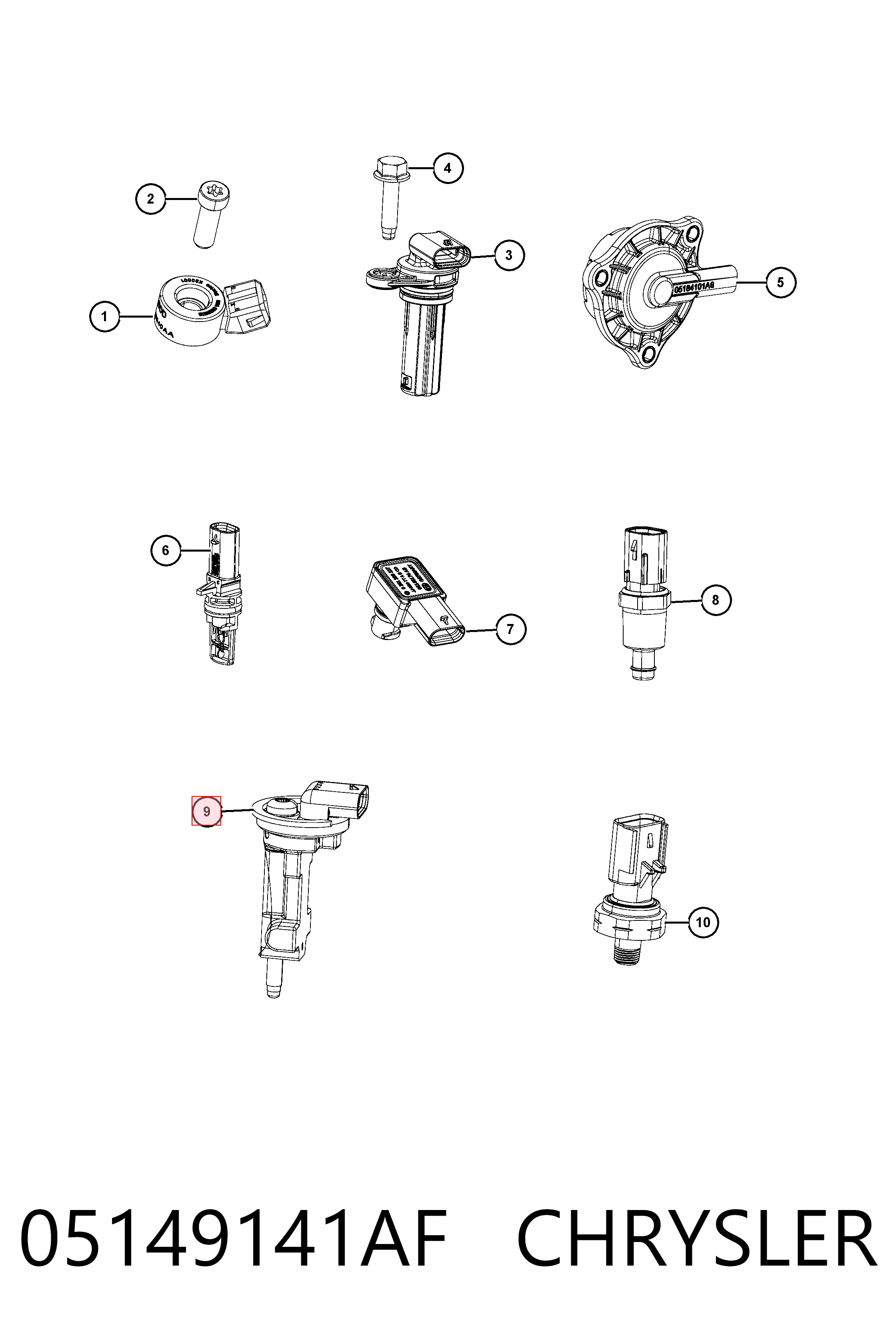 05149141AF Chrysler Sensor posición arbol de levas