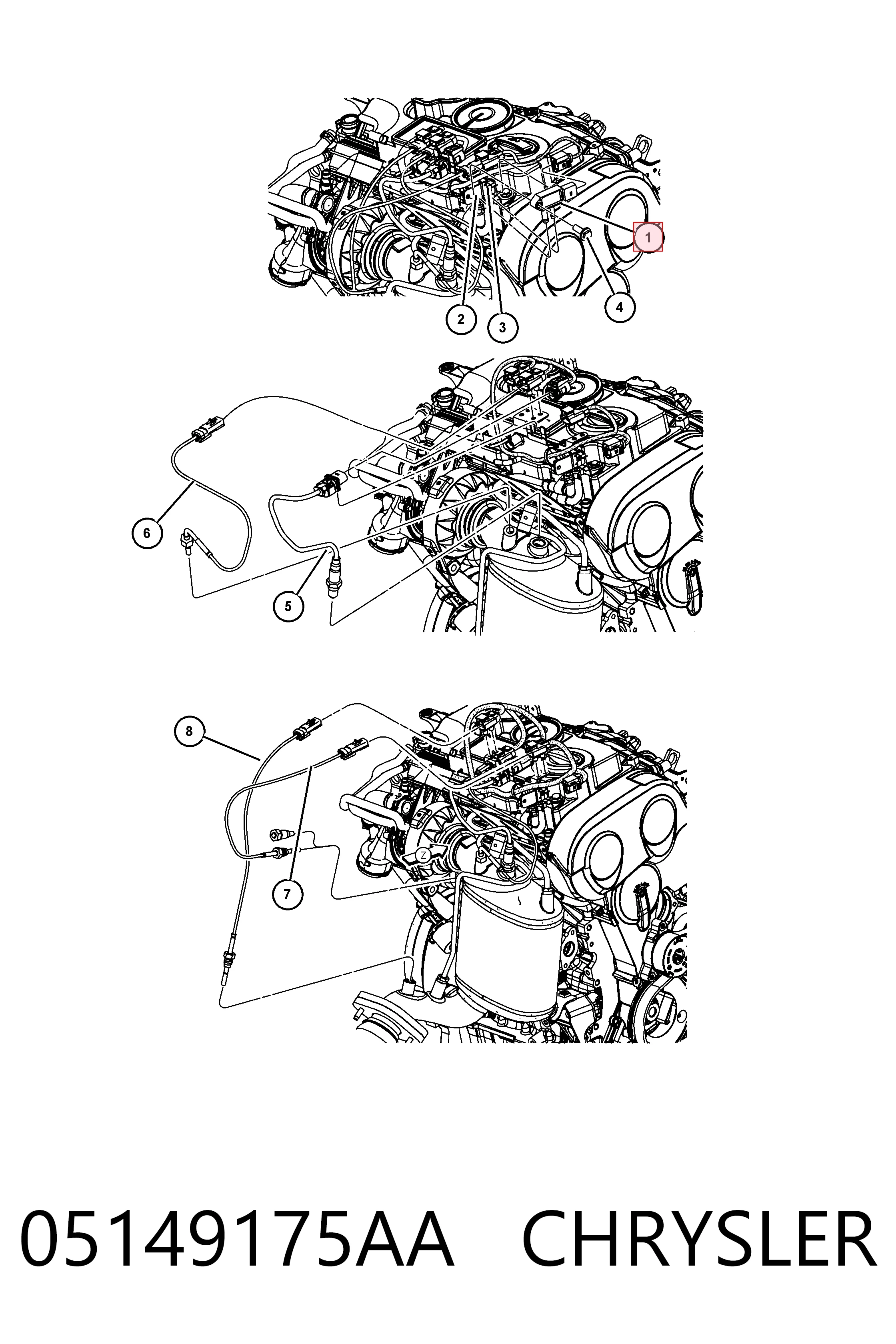 05149175AA Chrysler Sensor de presion de escape