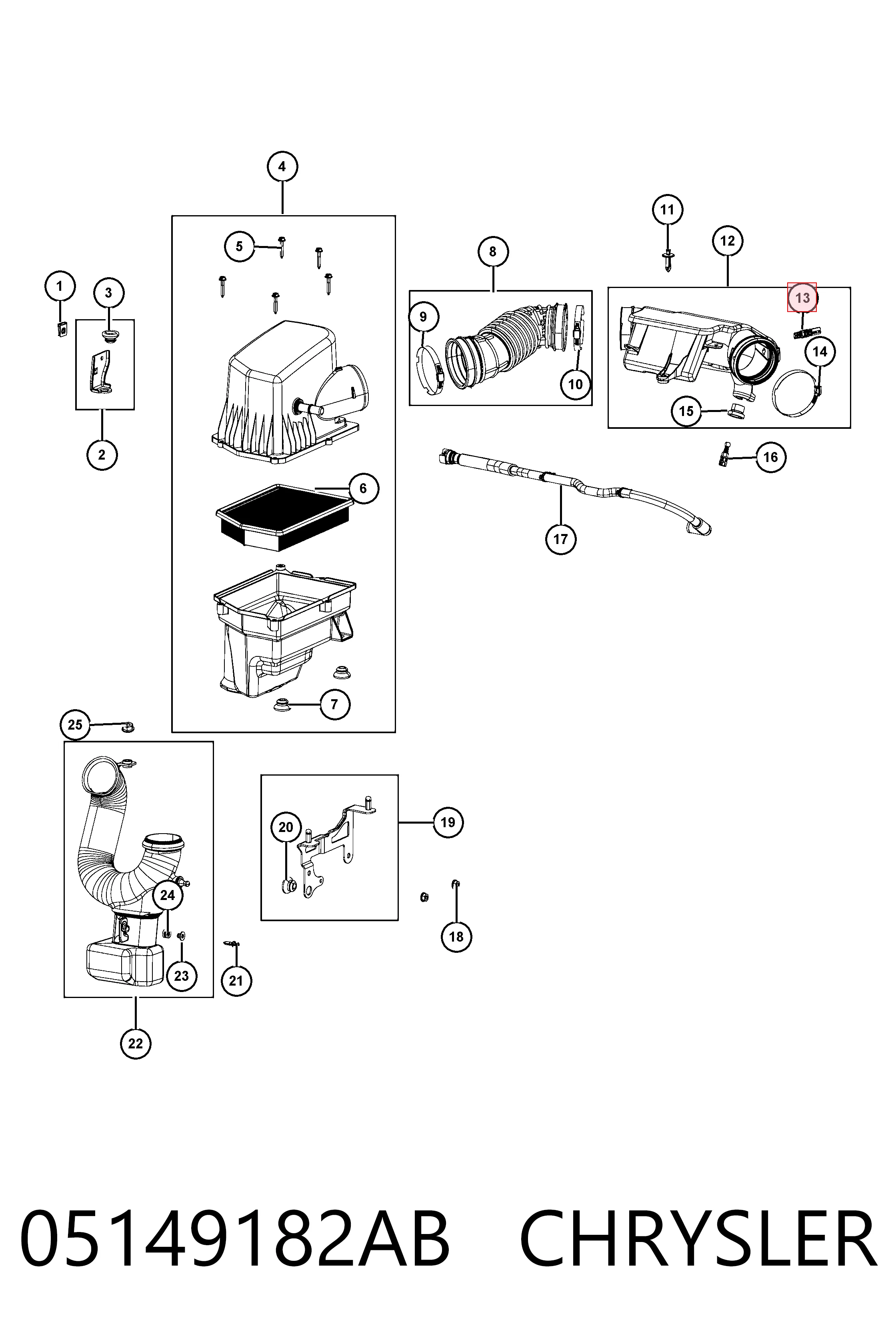 05149182AB Chrysler Sensor de temperatura del aire de admisión