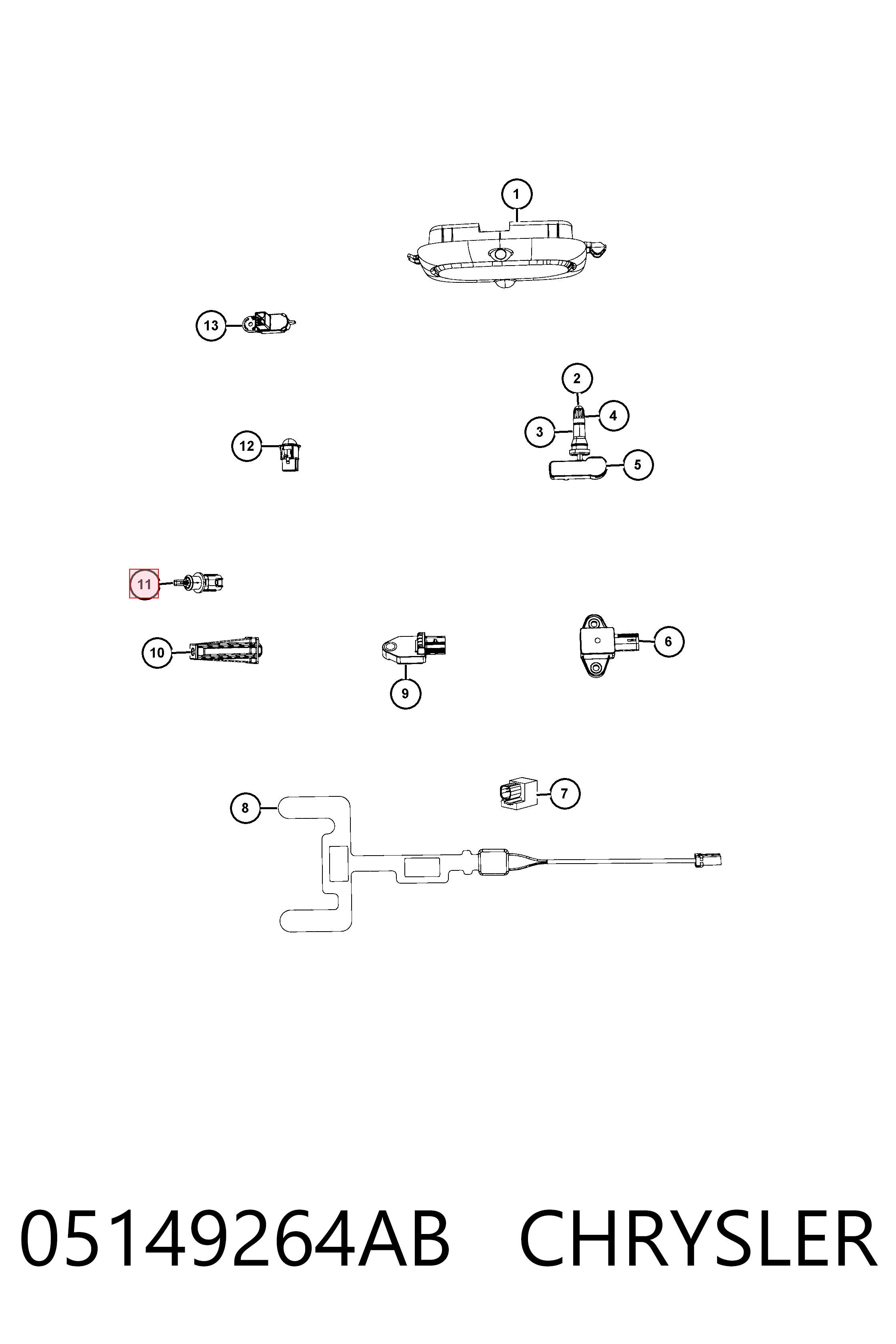 05149264AB Chrysler Sensor de temperatura ambiente