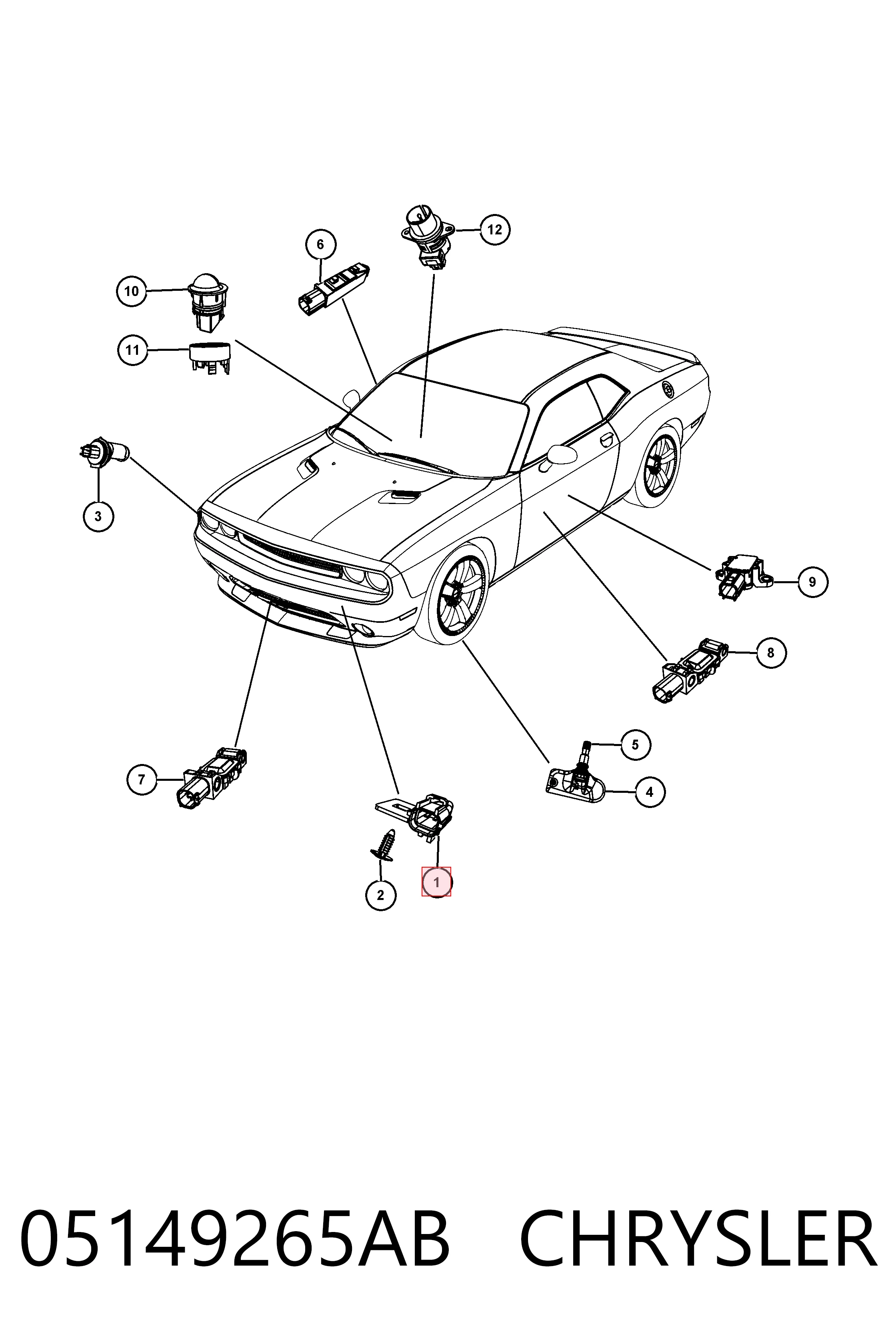 05149265AB Chrysler Sensor de temperatura ambiente