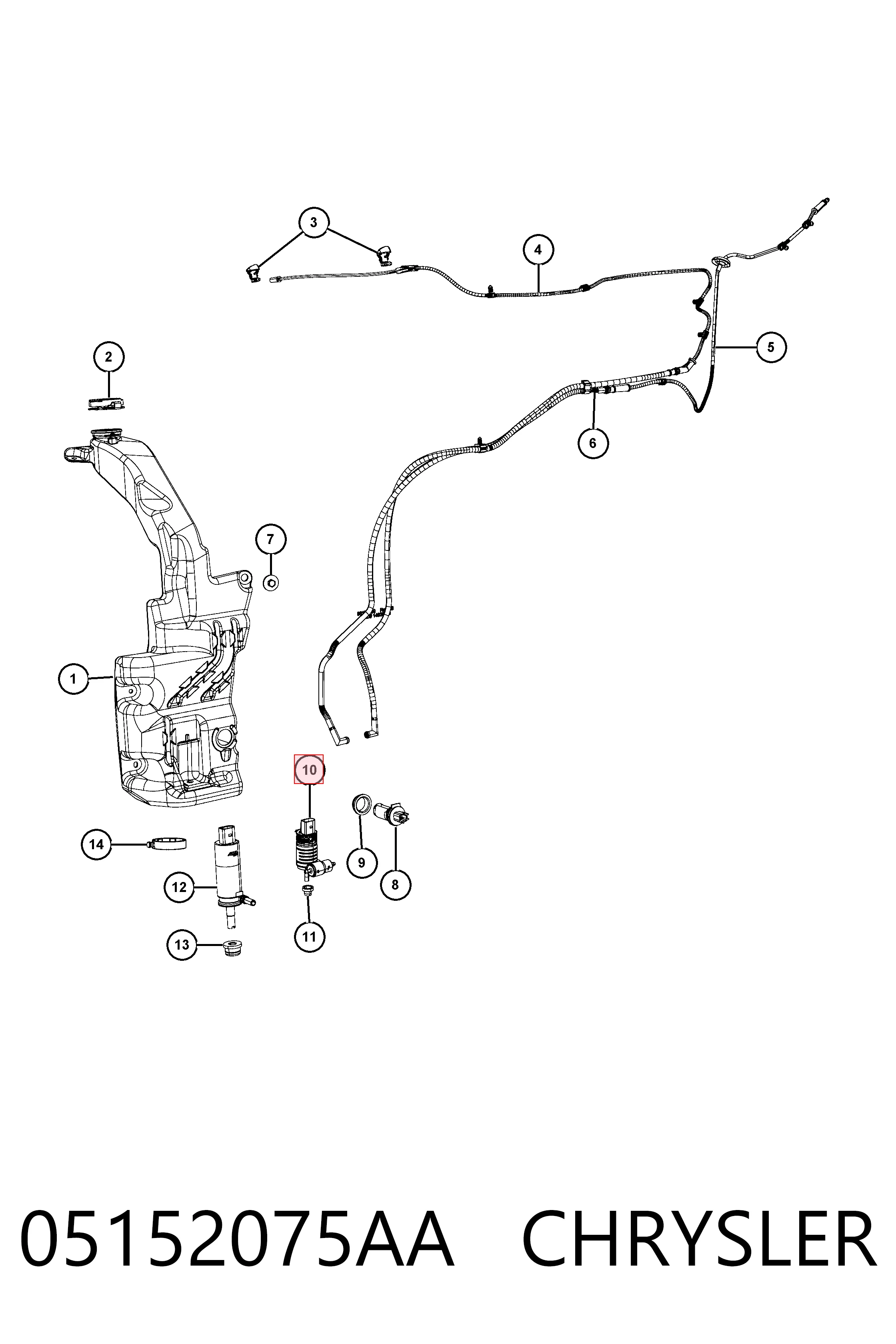 Bomba-motor de limpiaparabrisas delantero/trasero K68225066AB Fiat/Alfa/Lancia