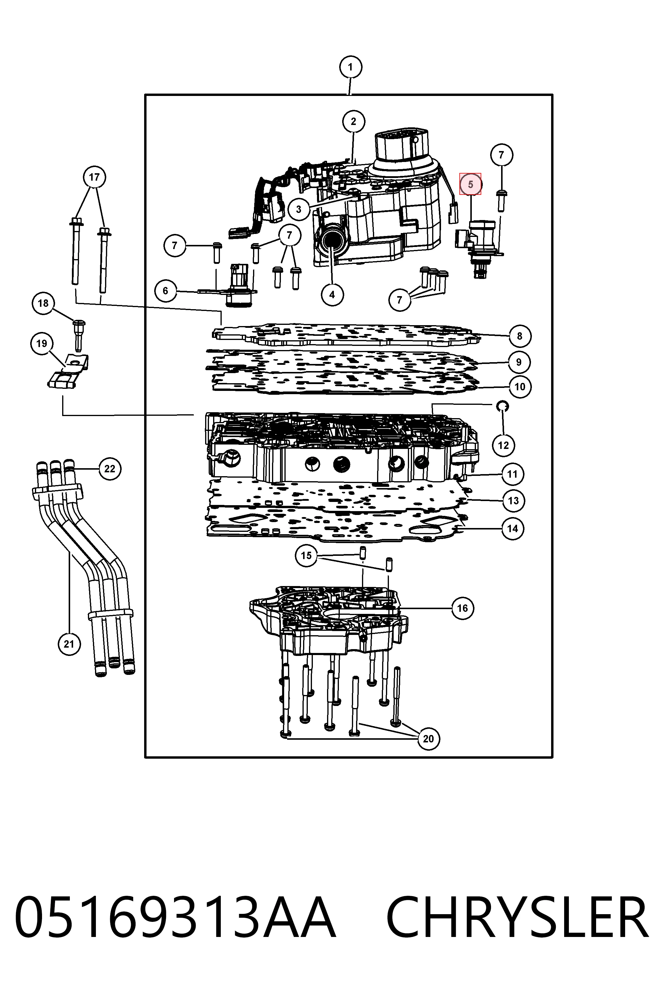 05169313AA Chrysler Solenoide de transmisión automática