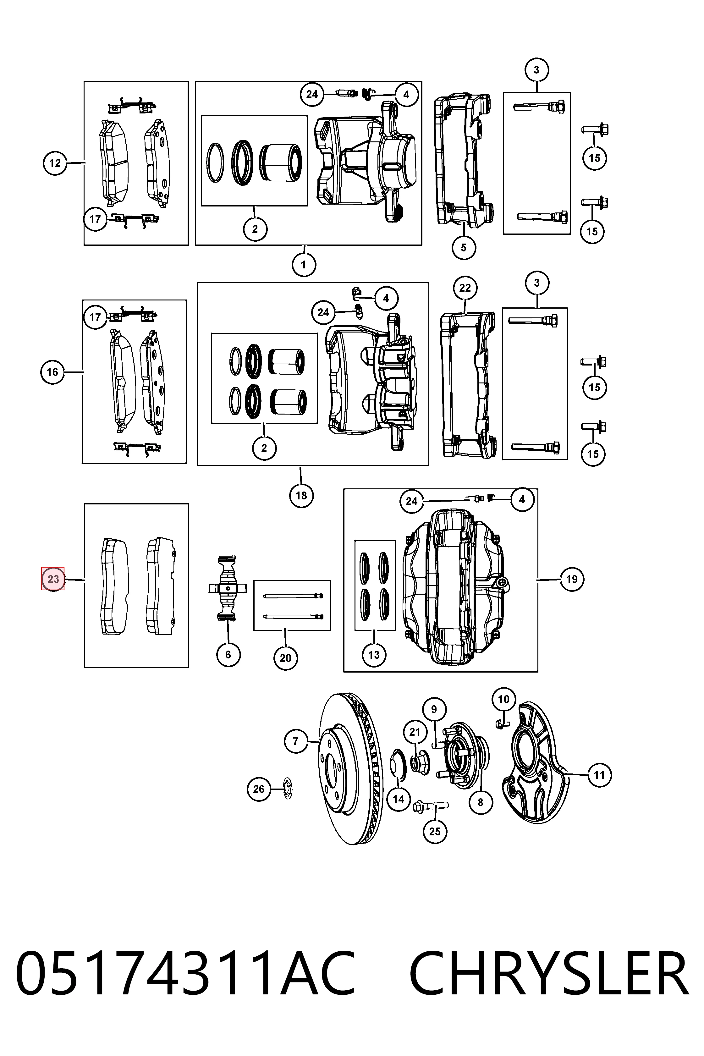 Pastillas de freno K05174311AC Fiat/Alfa/Lancia