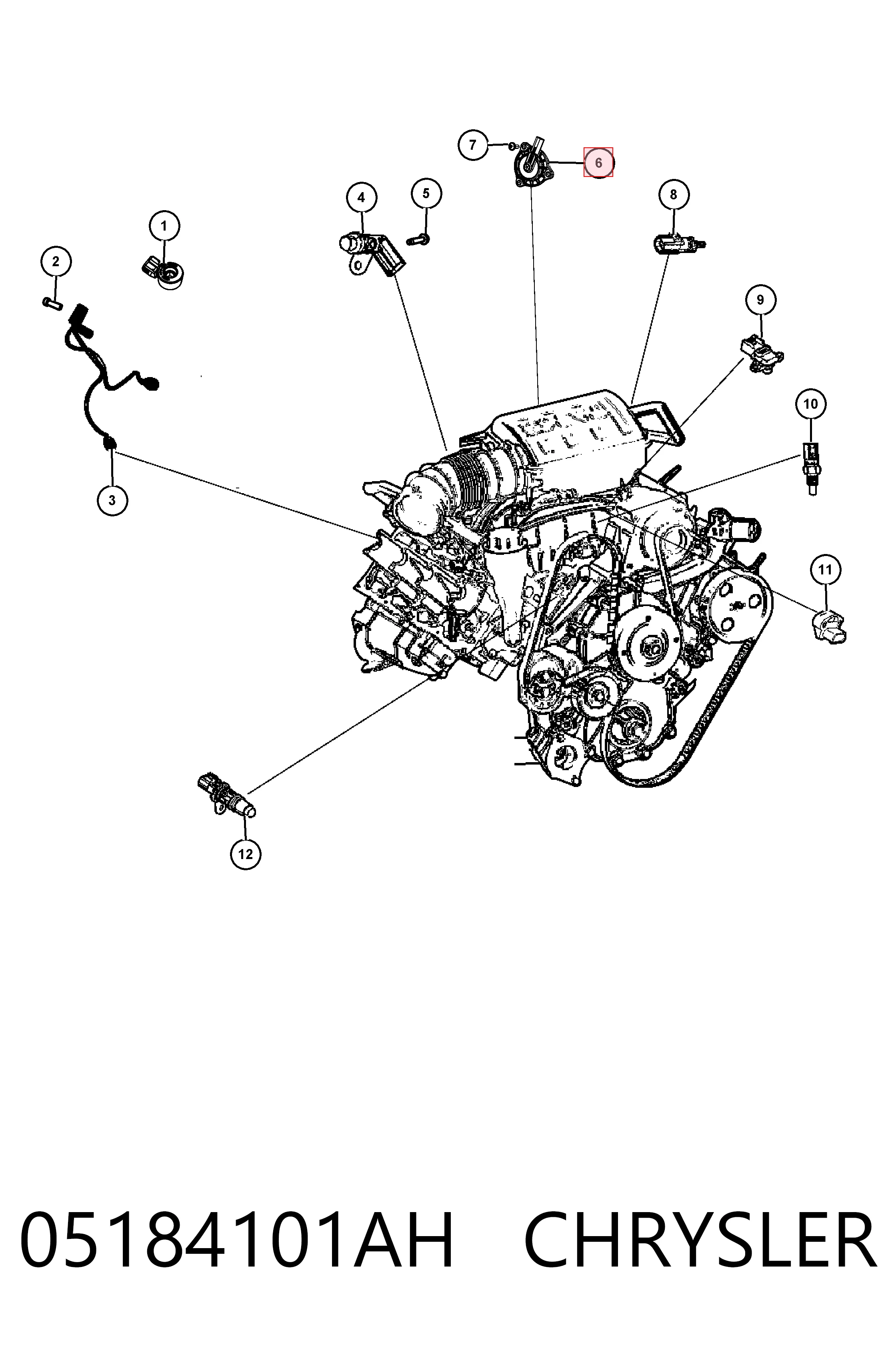 Comprar K05184101AG Fiat/Alfa/Lancia Válvula de control del árbol de levas