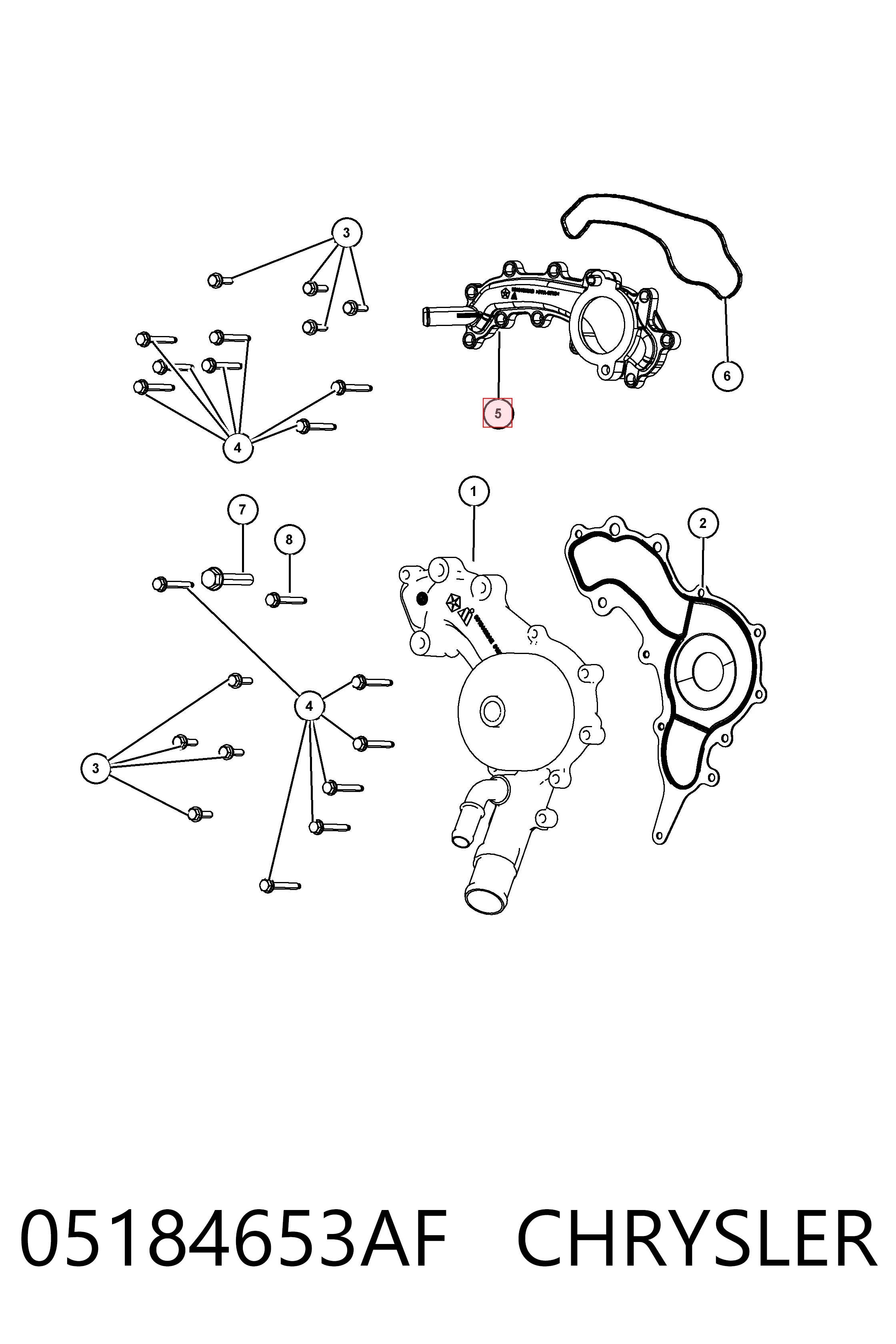 05184653AF Chrysler Caja del termostato