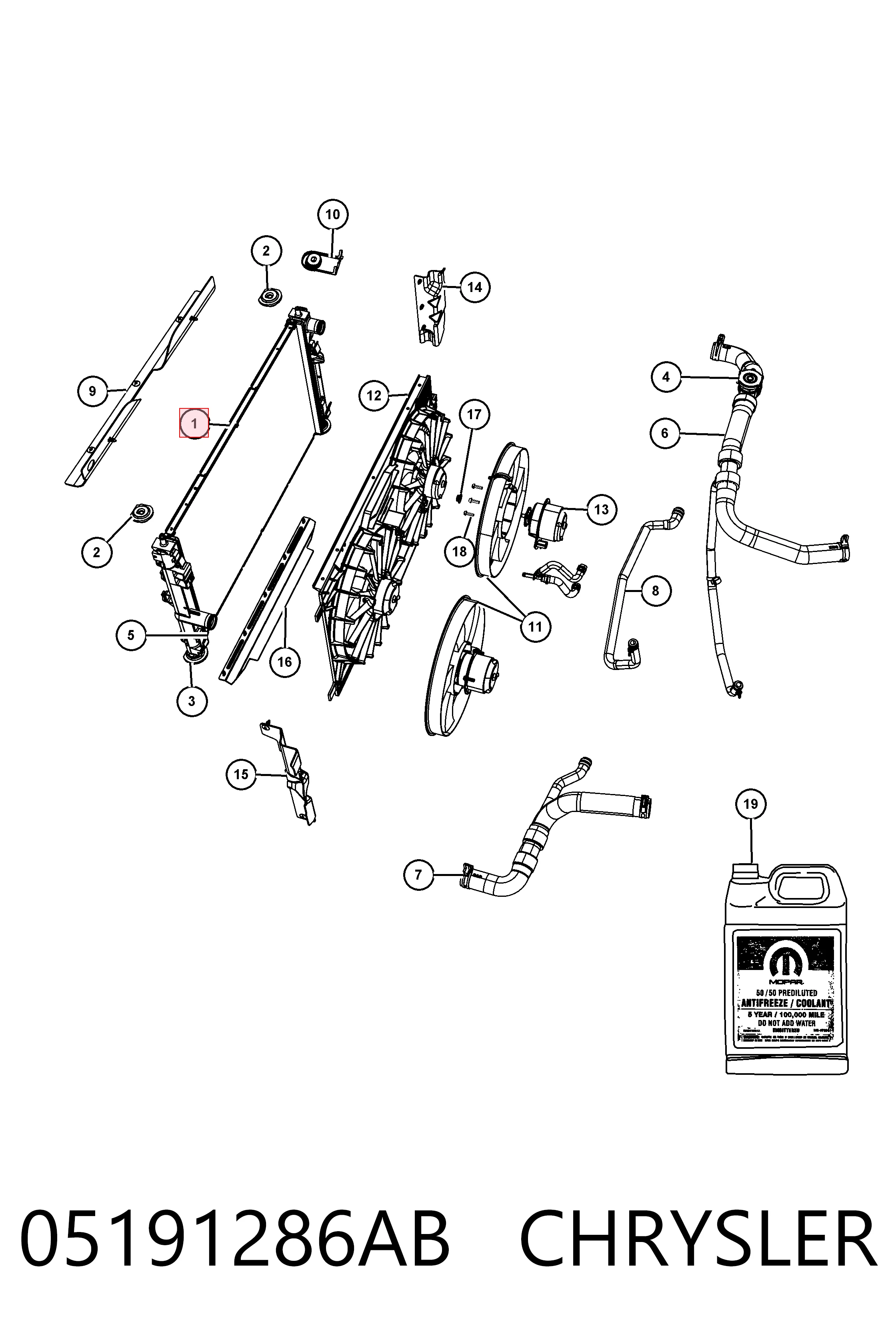 Comprar K68004049AB Fiat/Alfa/Lancia Radiador de auto