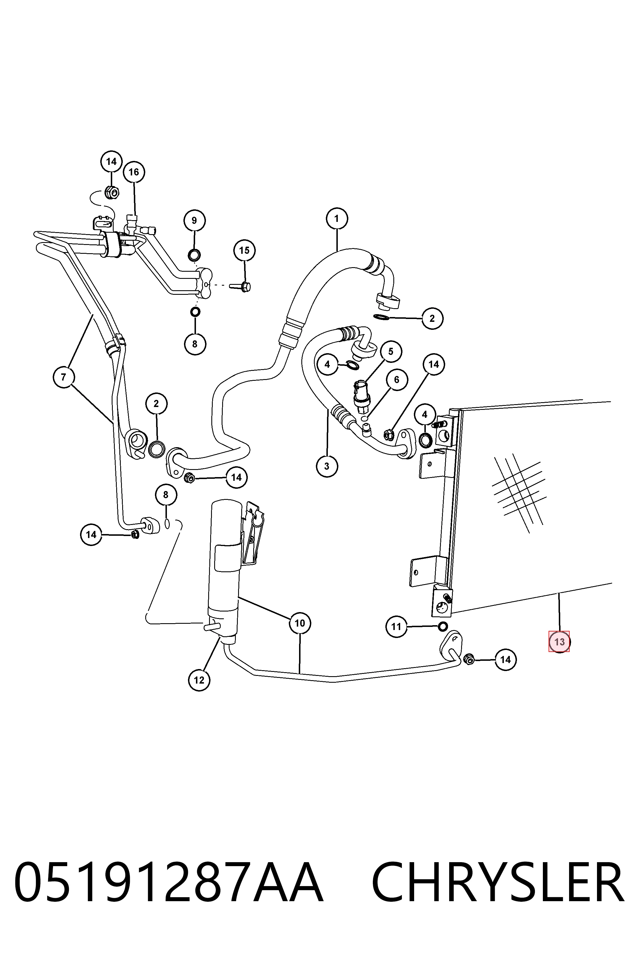 Condensador Fiat/Alfa/Lancia K05191287AB
