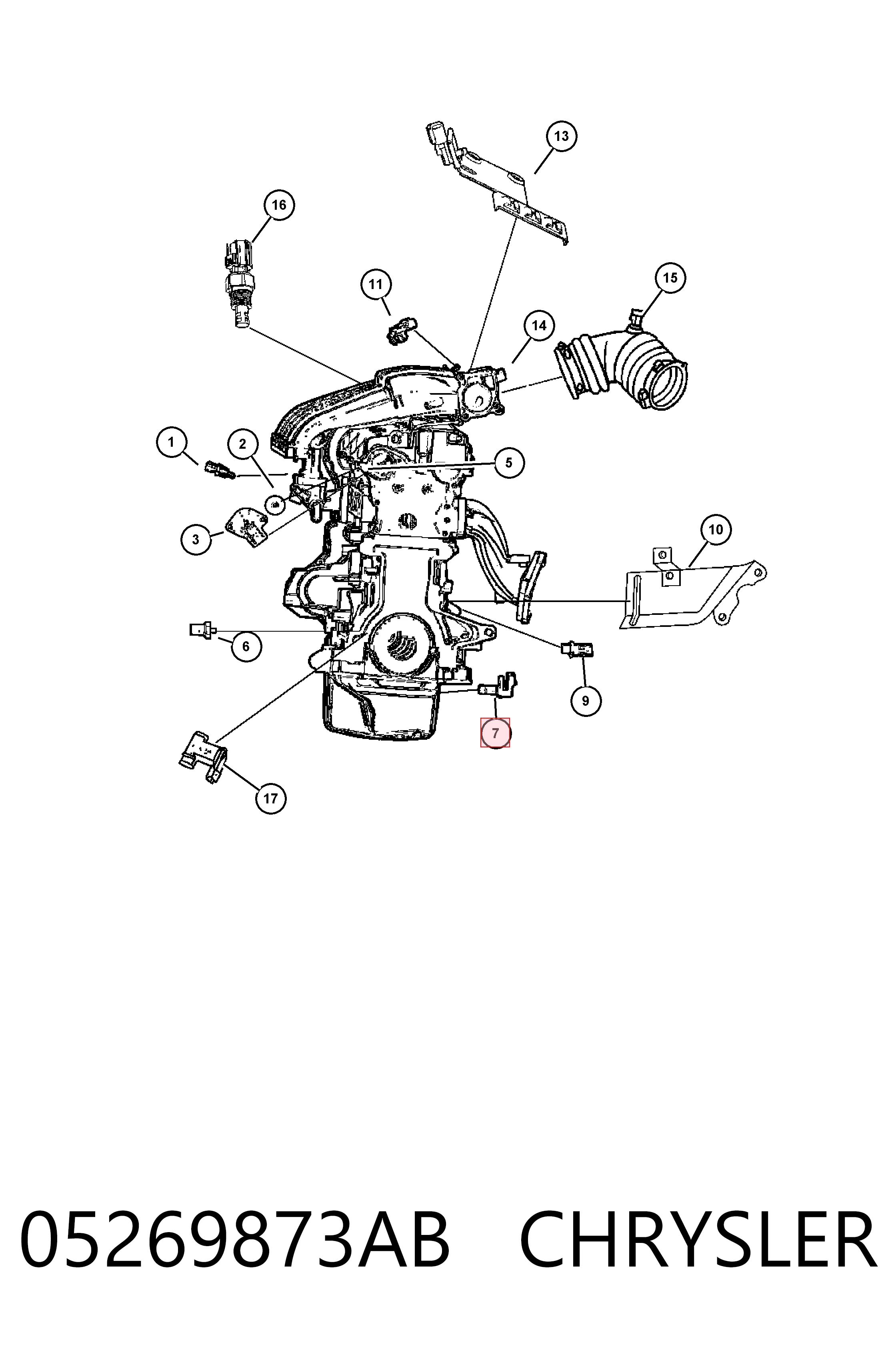 05269873AB Chrysler Sensor de posición del cigüeñal