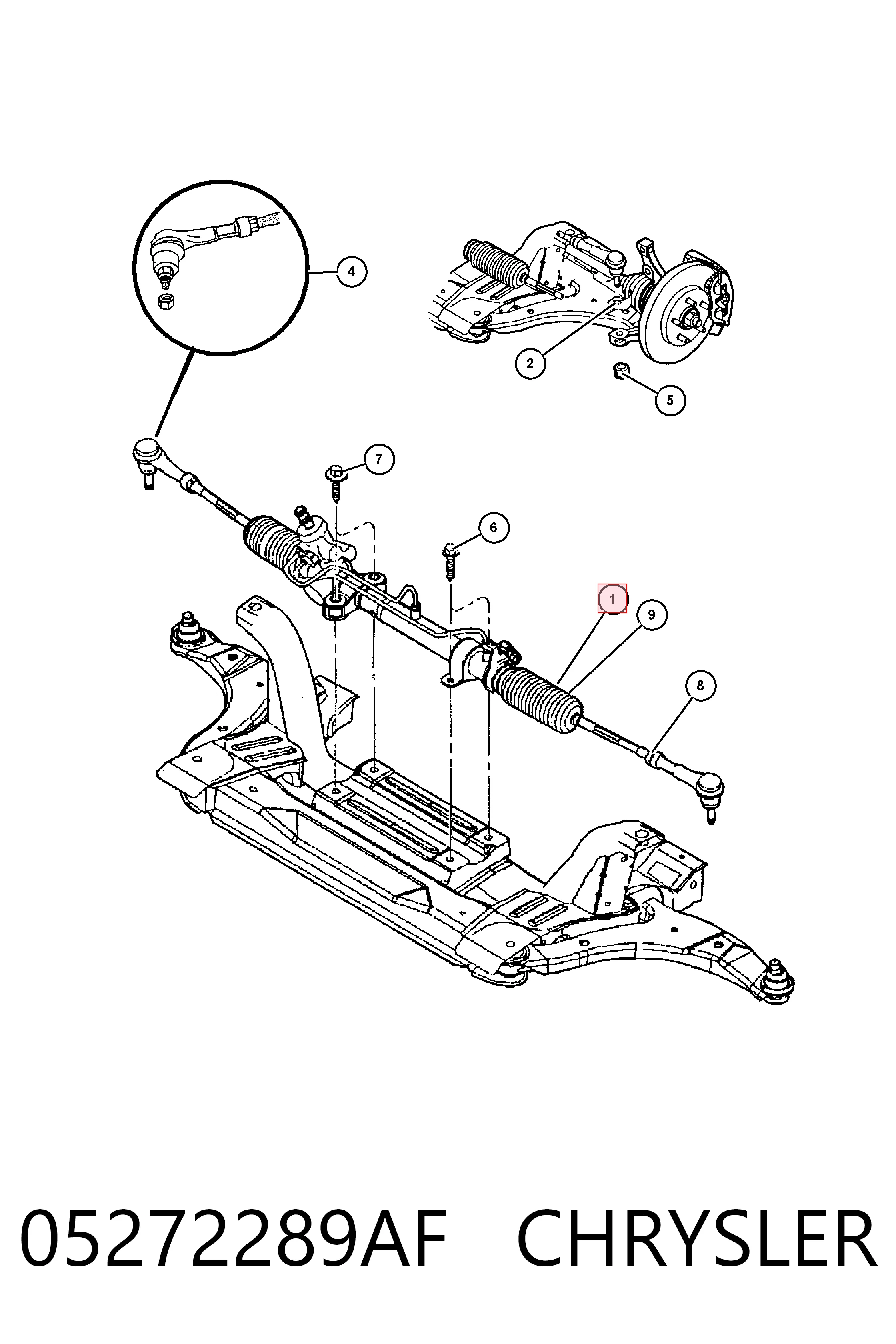 Cremallera de dirección CHRYSLER 05272289AF