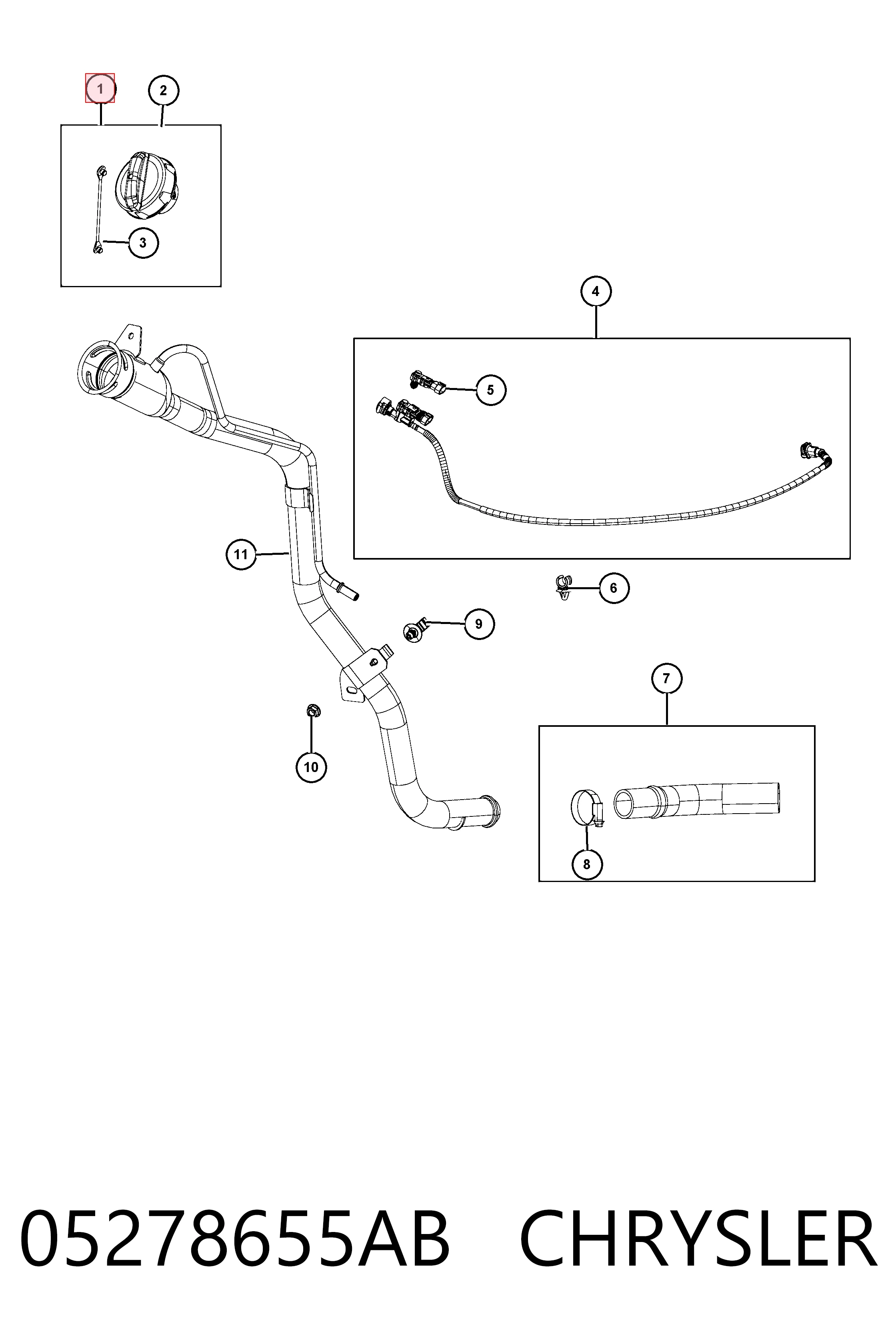 05278655AB Chrysler Tapa tanque combustible