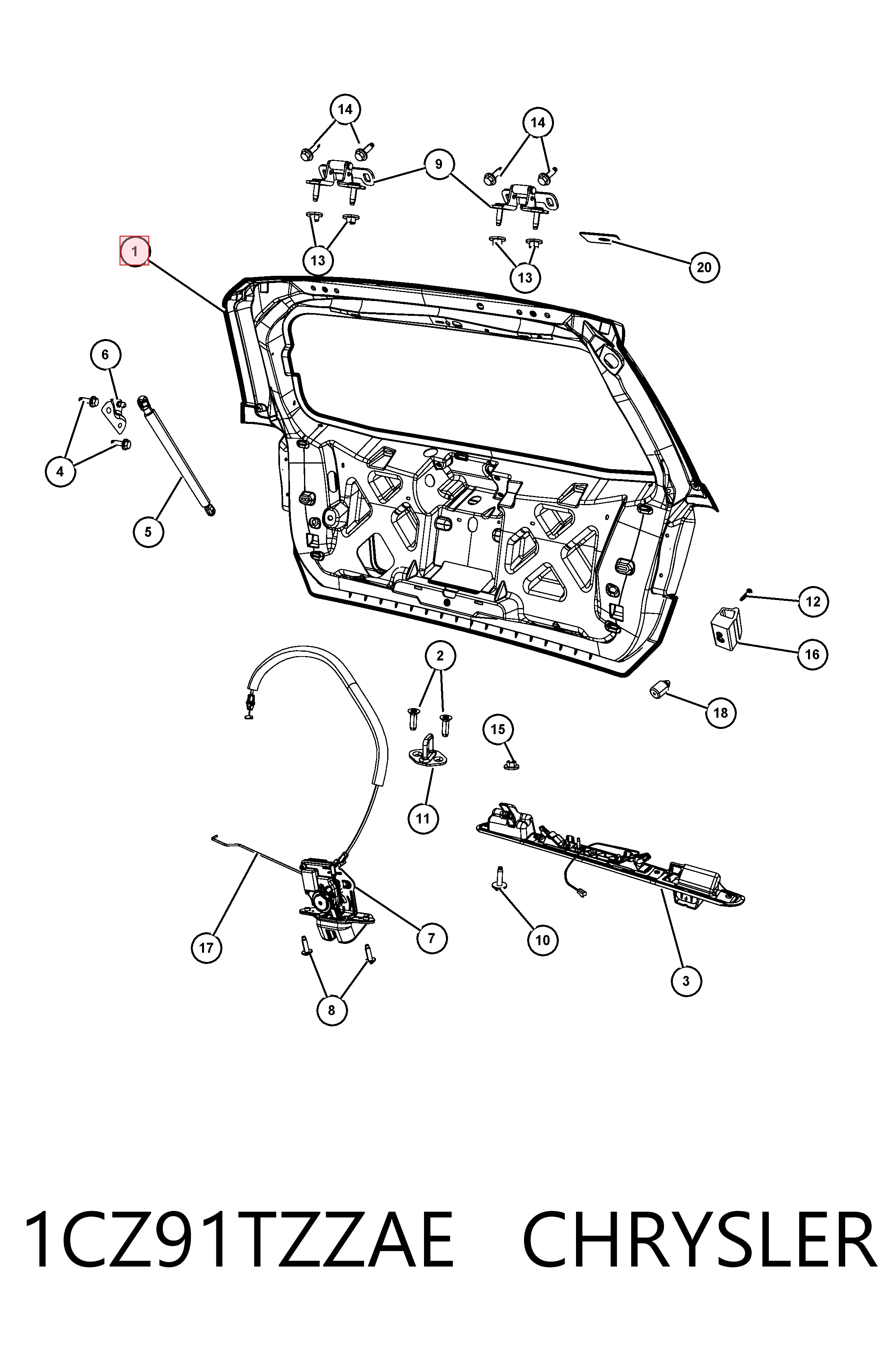 Porton trasero para Dodge Journey  