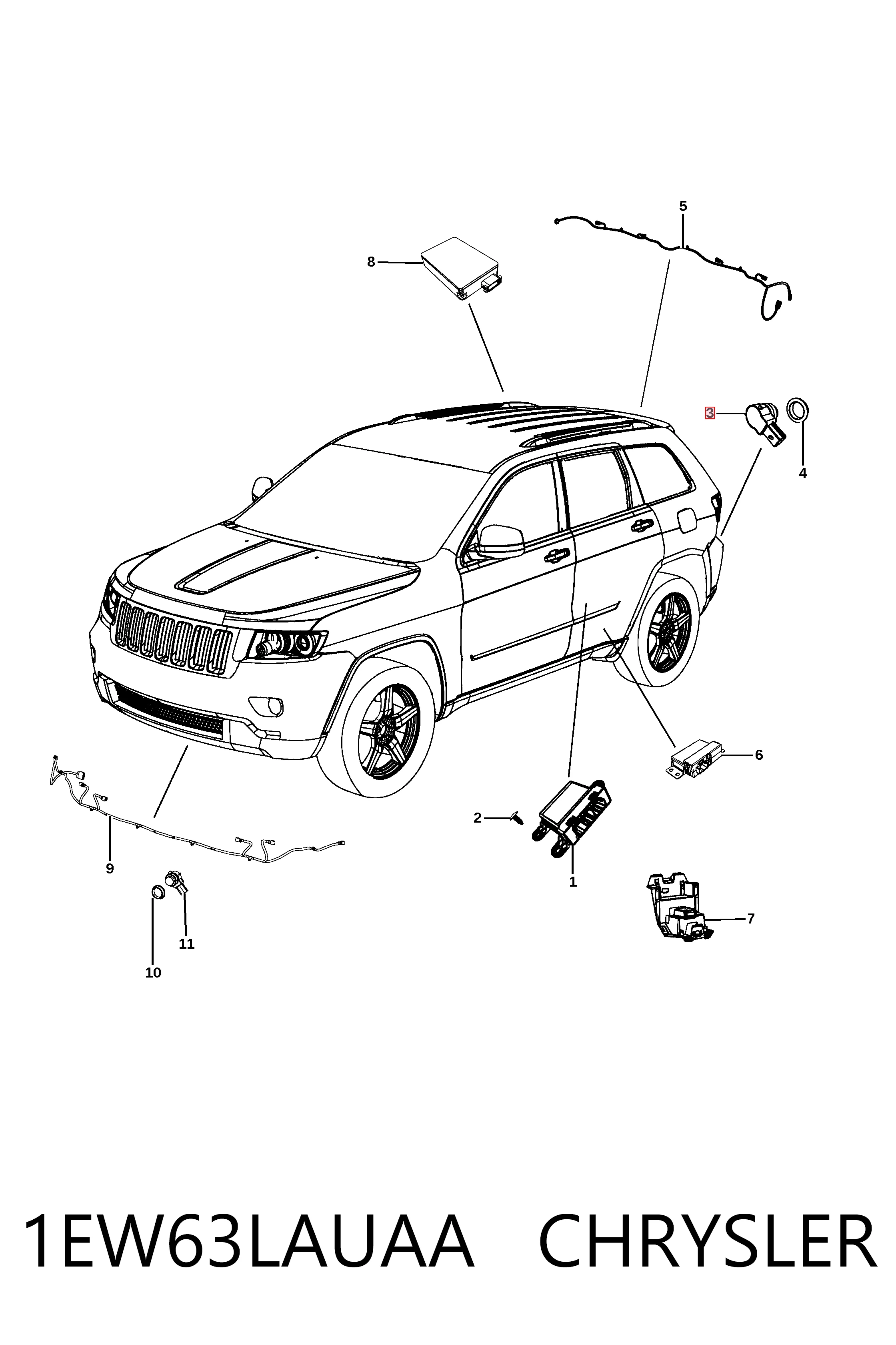 1EW63LAUAA Chrysler Sensor de estacionamiento delantero