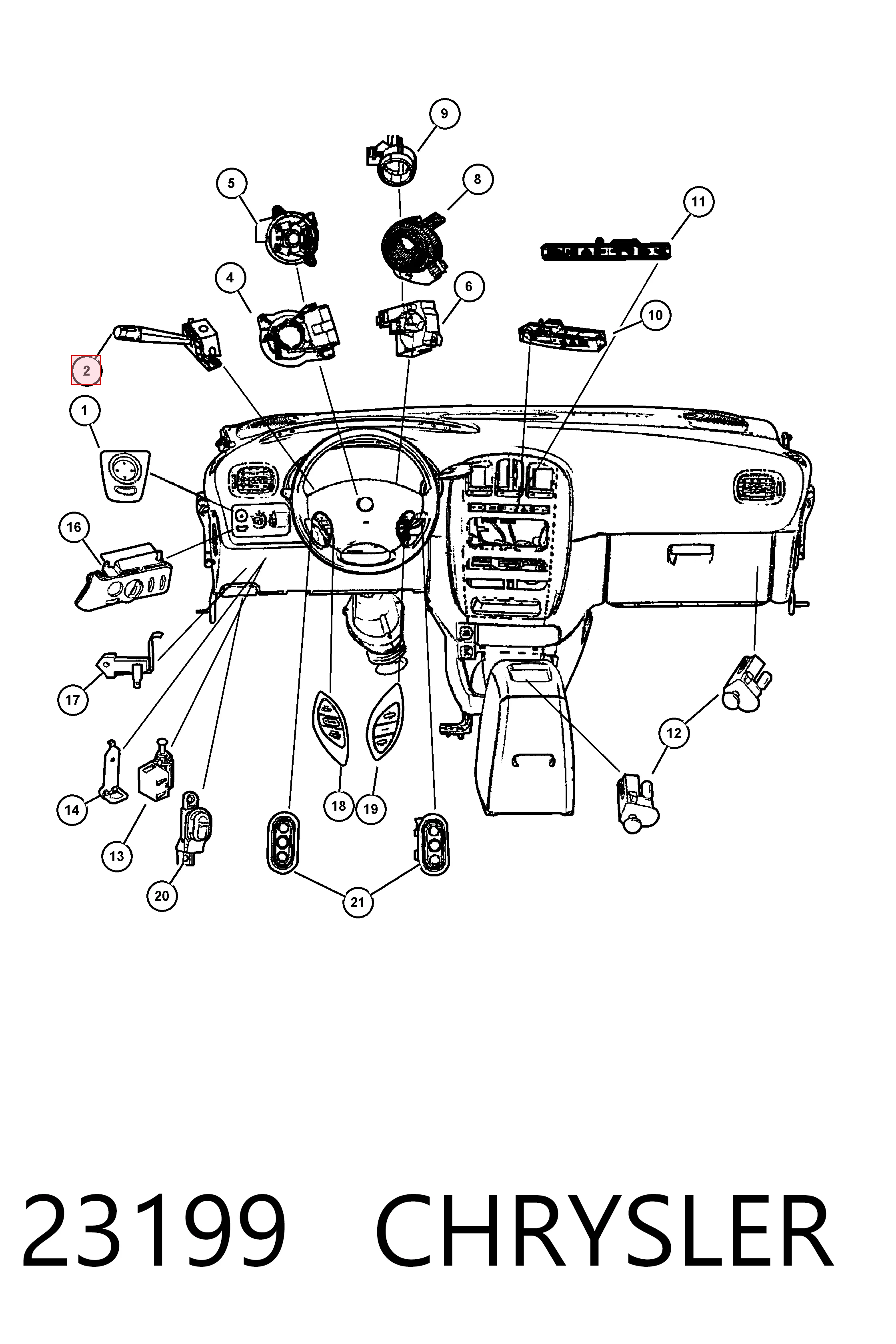 Comprar K04685711AC Fiat/Alfa/Lancia Conmutador derecho de la columna de dirección