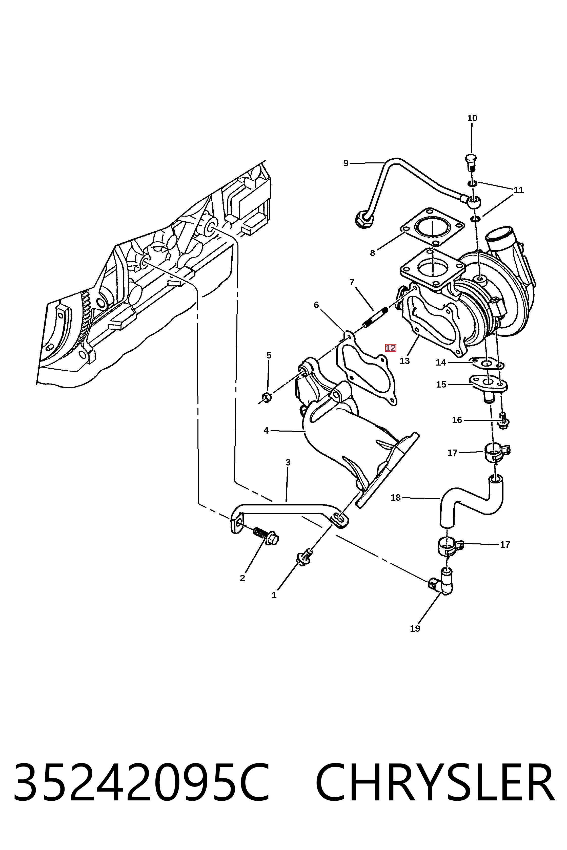 K05083265AA Fiat/Alfa/Lancia Turbo para motor
