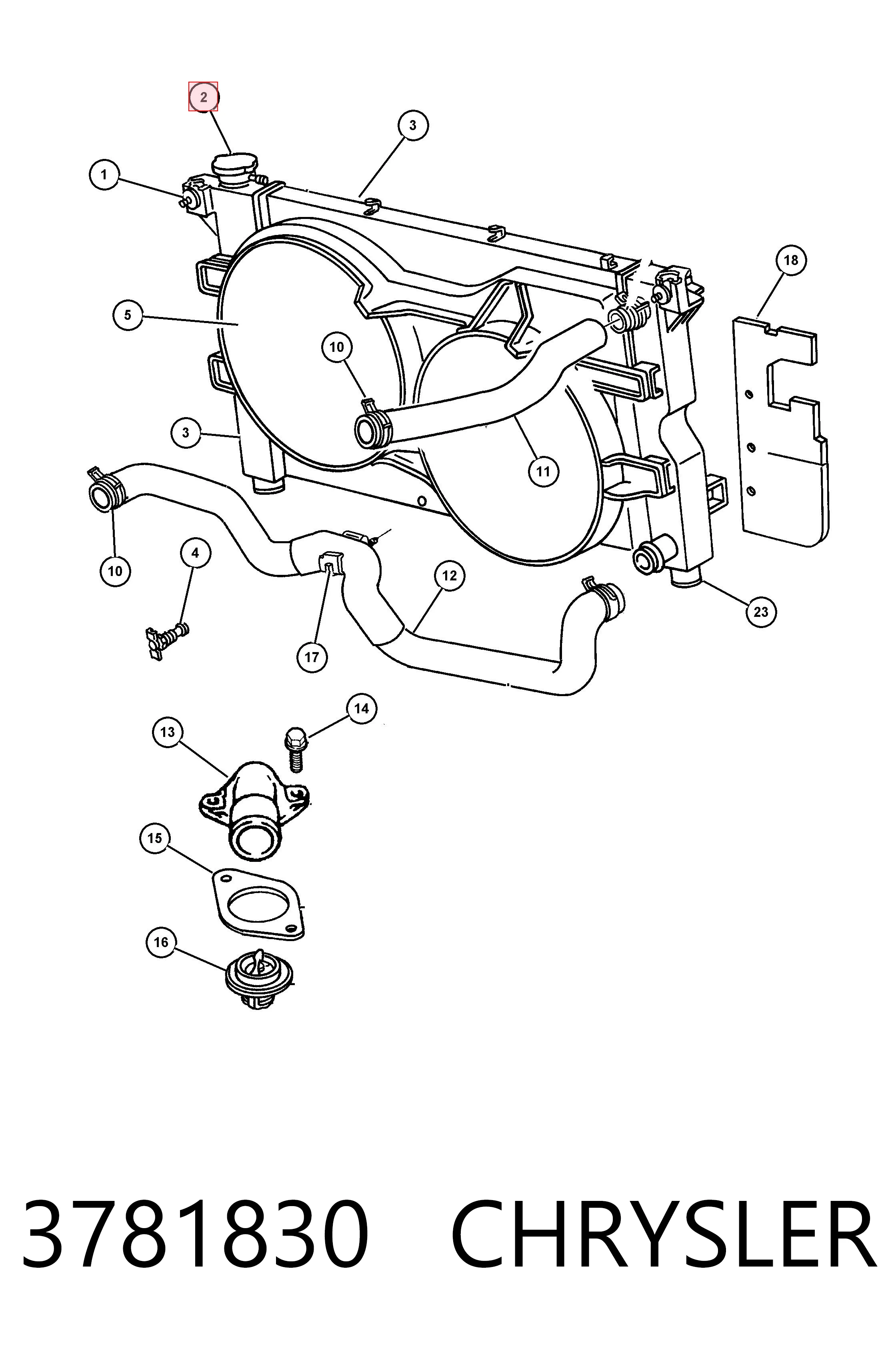 3781830 Chrysler Tapa de radiador