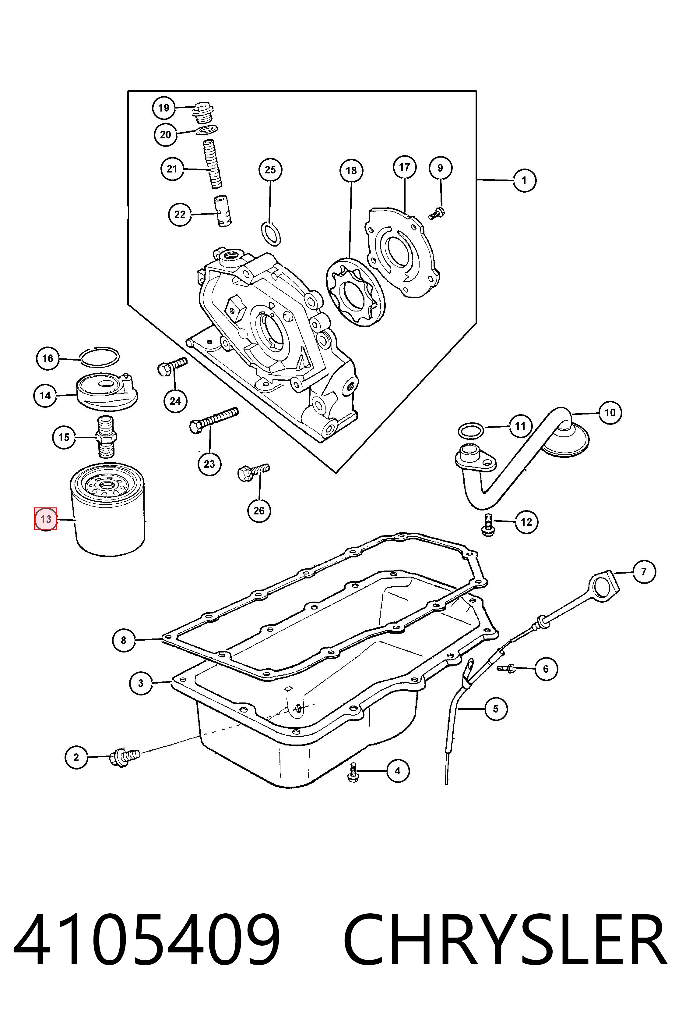 4105409 Chrysler Filtro aceite