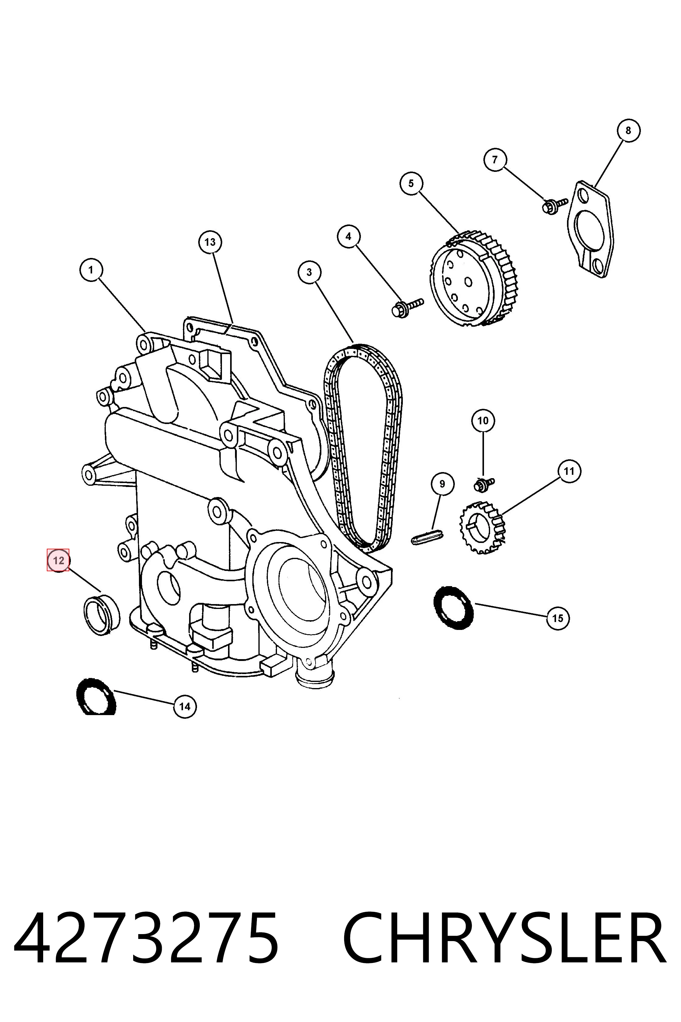4273275 Chrysler Retén del cigüeñal frontal