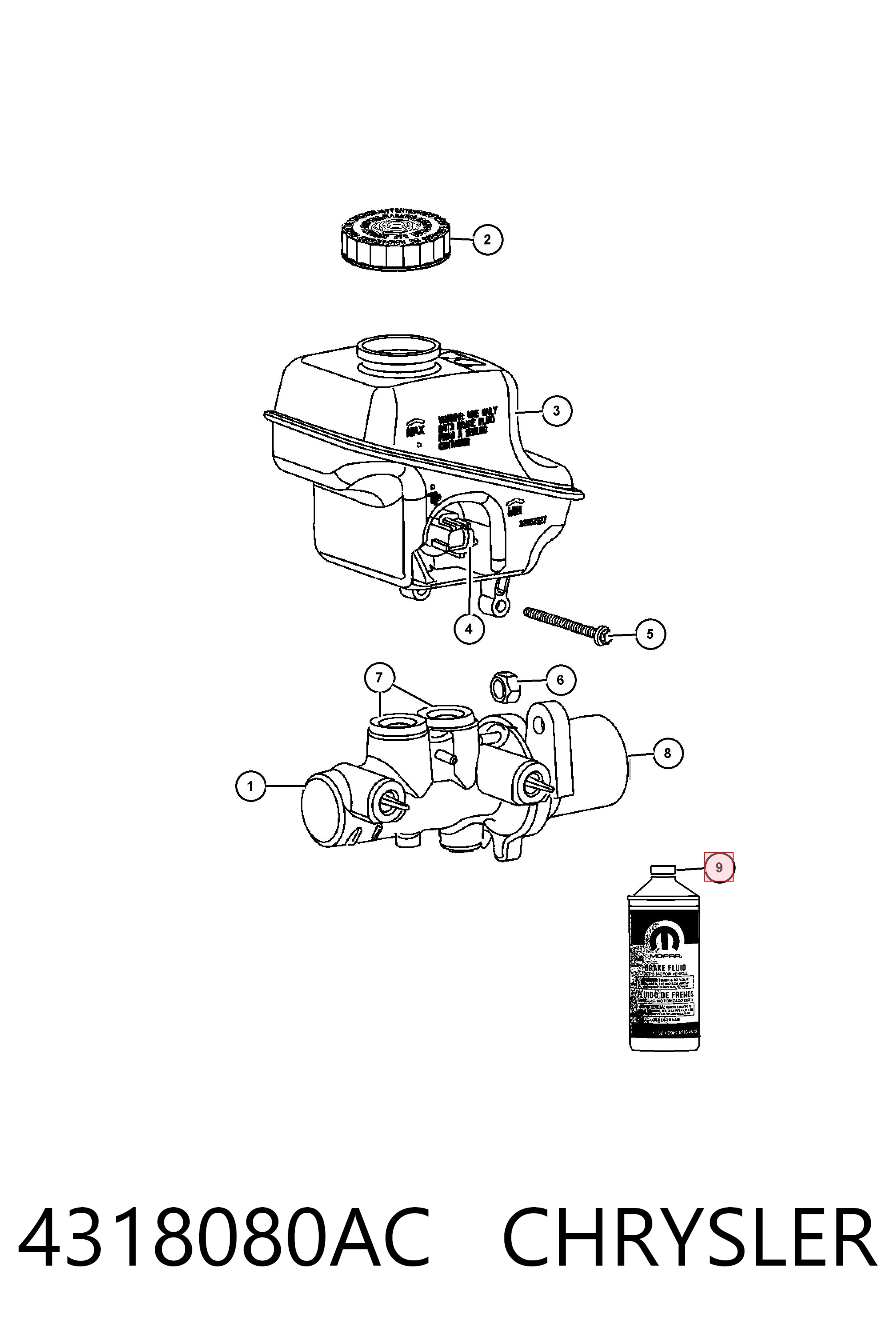Líquido de frenos 4318080AC CHRYSLER