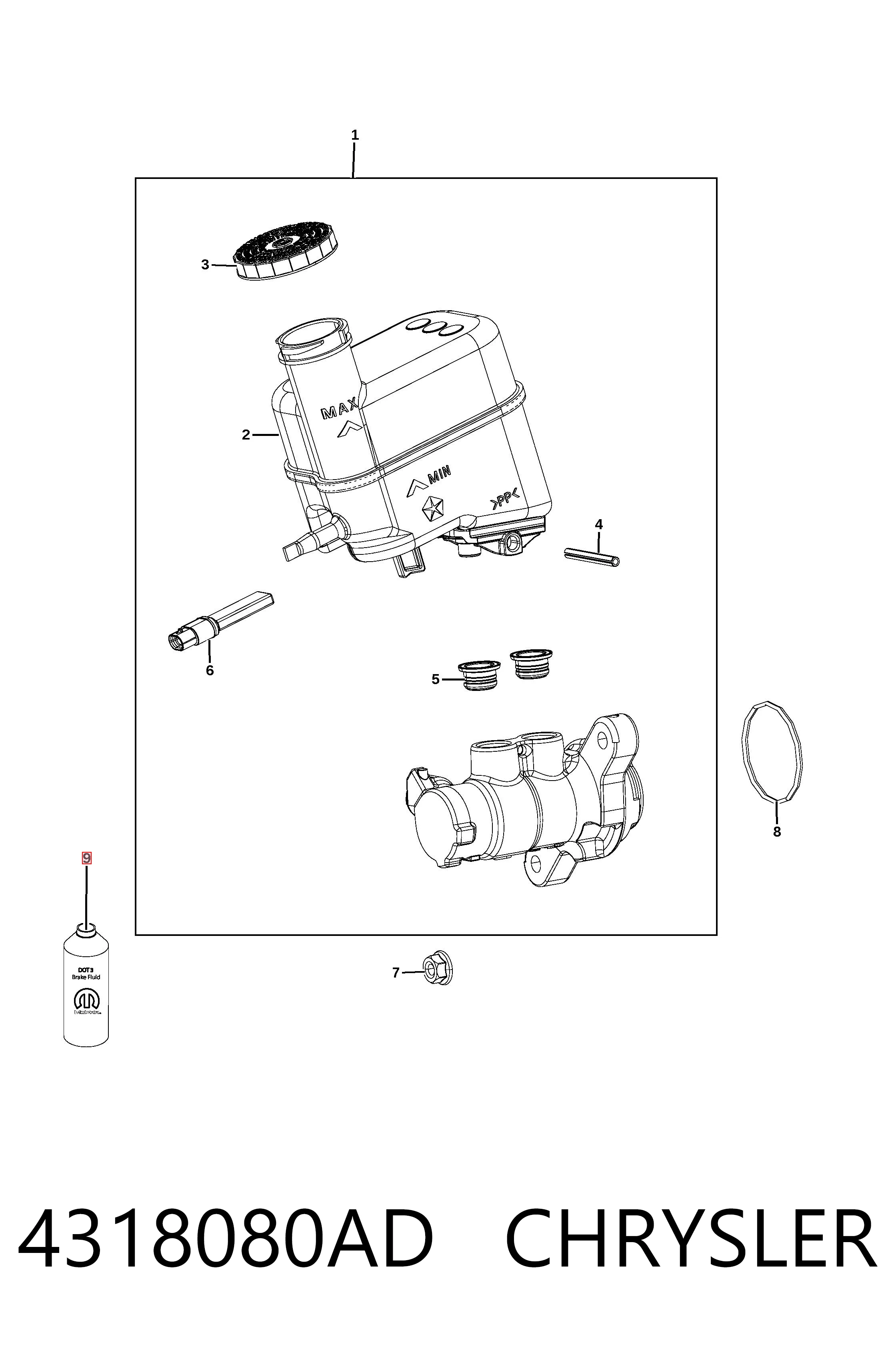 4318080AD Chrysler Liga de freno