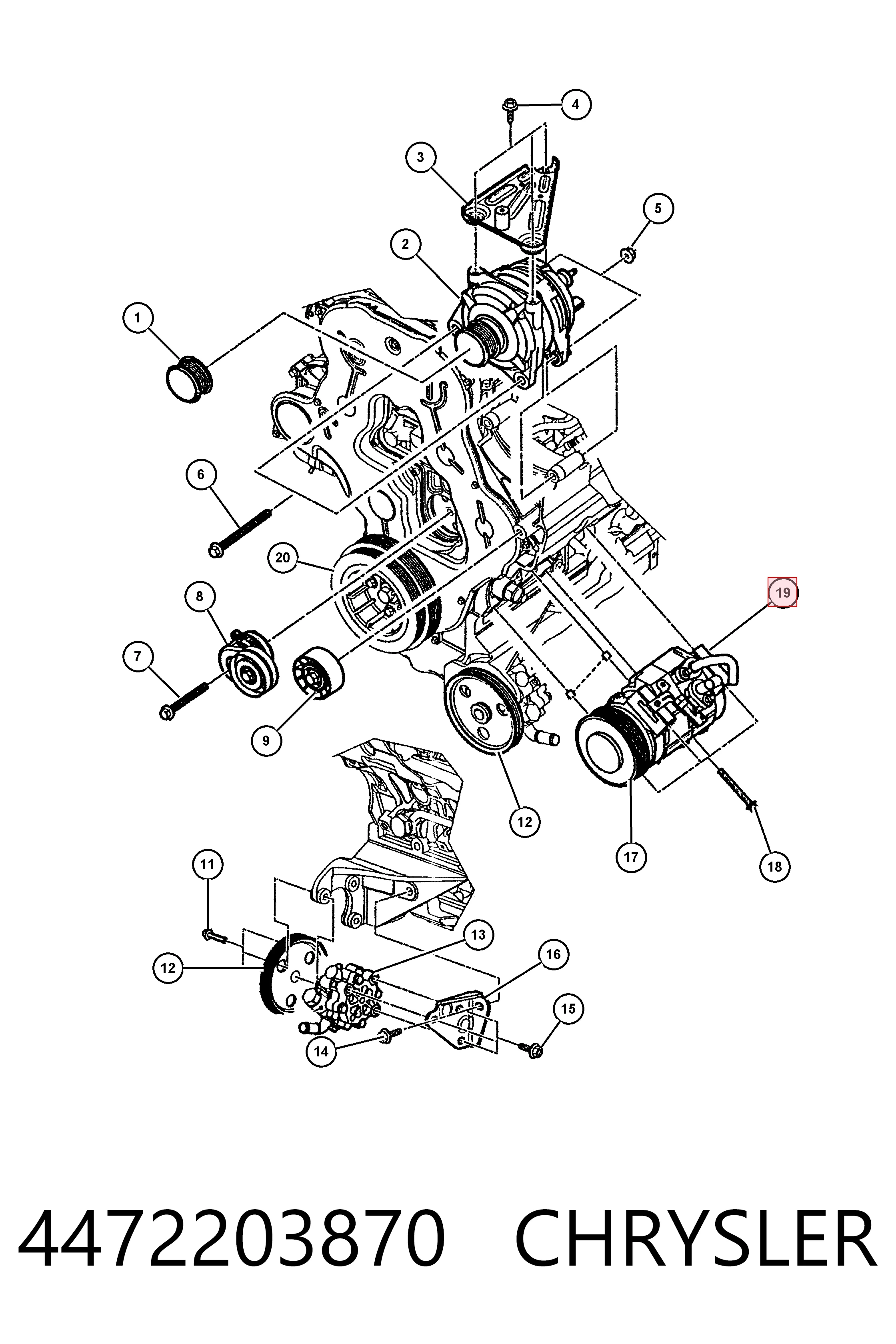 4472203870 Chrysler Compresor climatizador