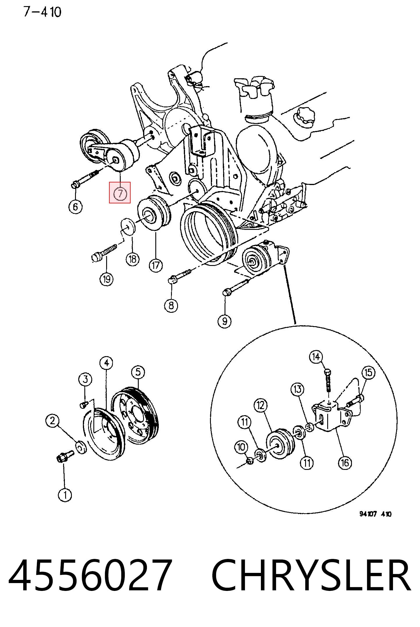 4556027 Chrysler Tensor de correa de alternador